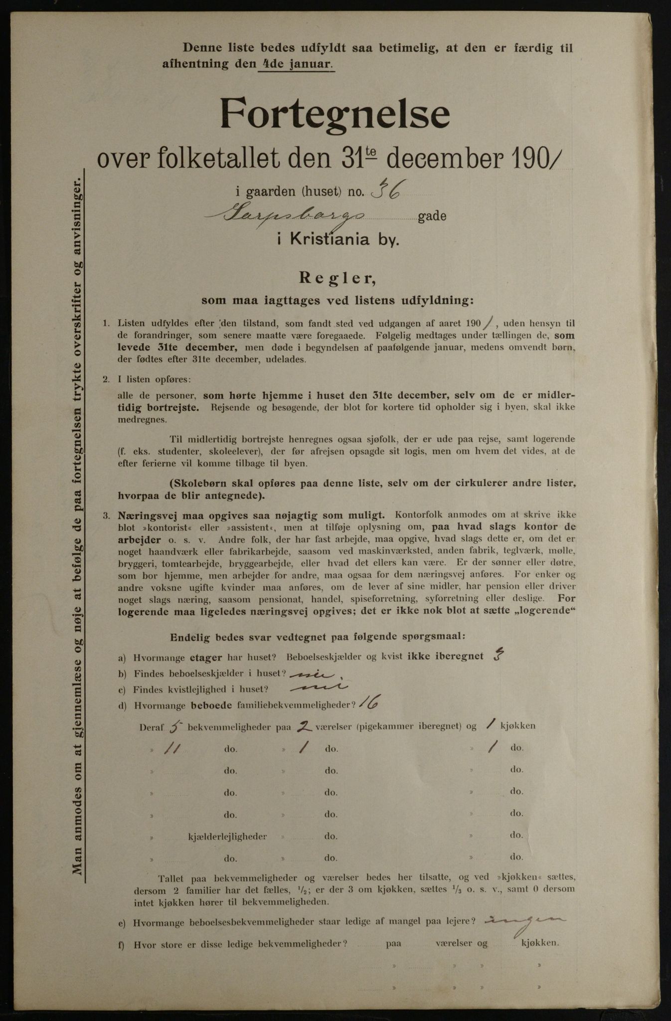 OBA, Municipal Census 1901 for Kristiania, 1901, p. 13851