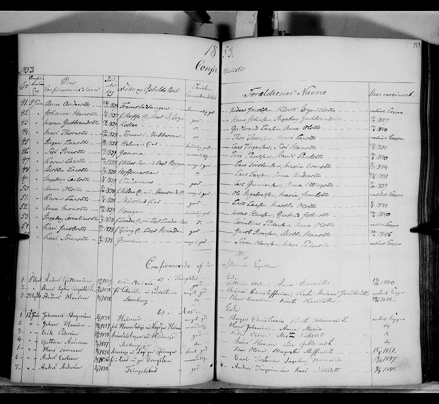 Gran prestekontor, AV/SAH-PREST-112/H/Ha/Haa/L0011: Parish register (official) no. 11, 1842-1856, p. 752-753