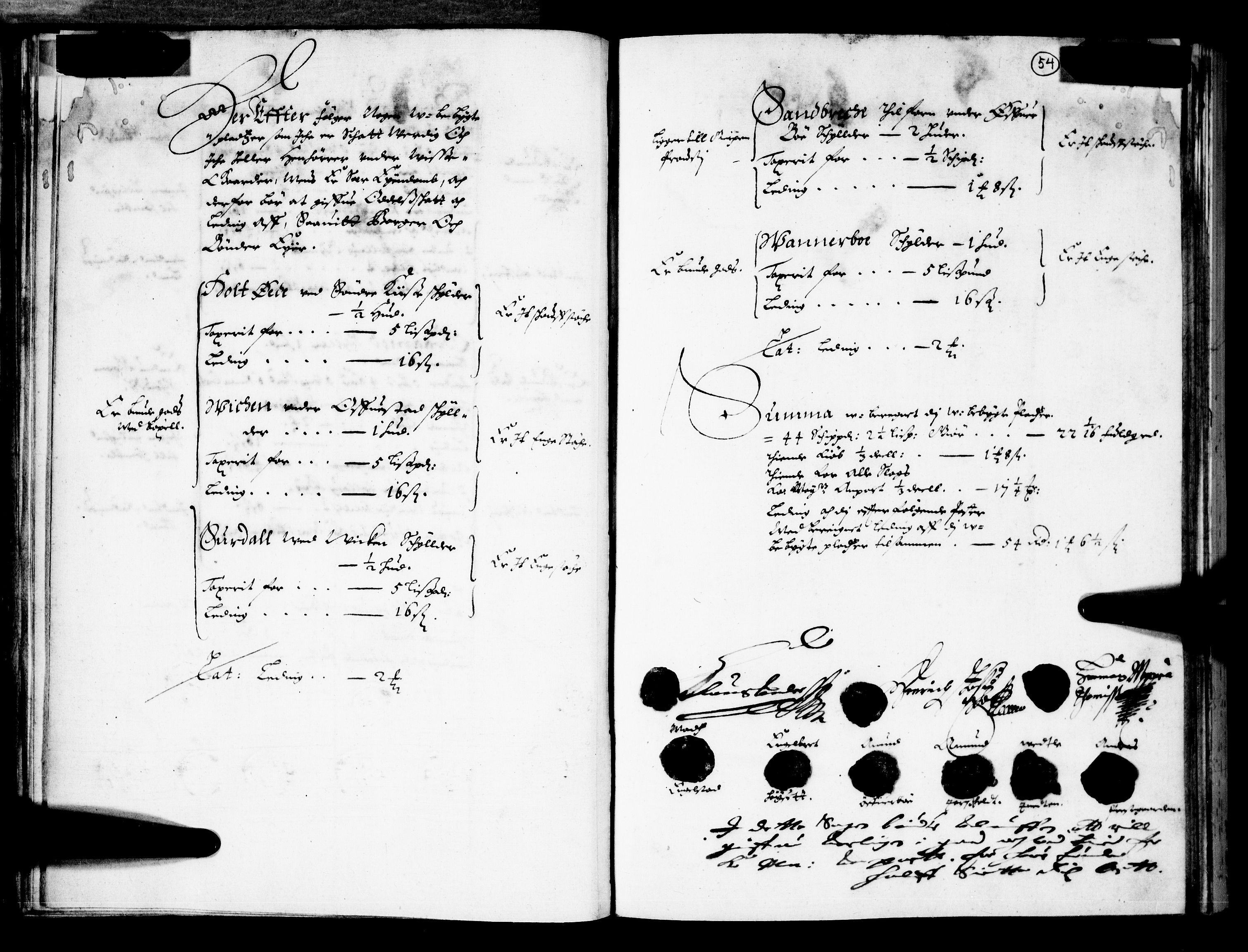 Rentekammeret inntil 1814, Realistisk ordnet avdeling, AV/RA-EA-4070/N/Nb/Nba/L0025: Bamble fogderi, 1665, p. 53b-54a