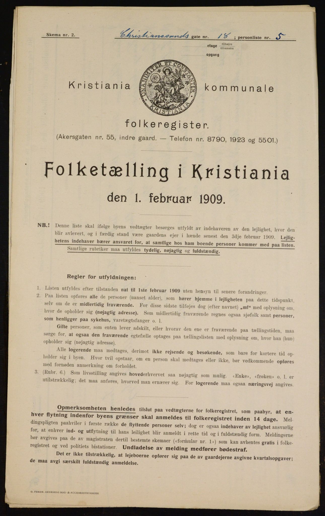 OBA, Municipal Census 1909 for Kristiania, 1909, p. 49947