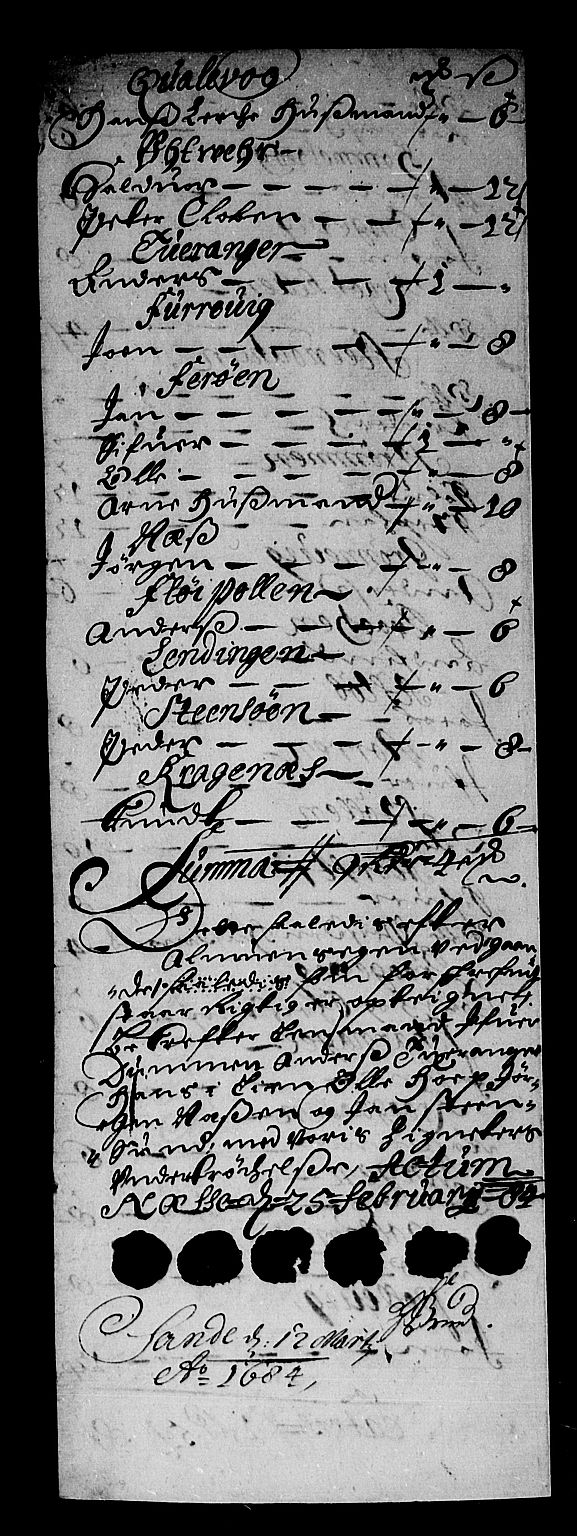 Rentekammeret inntil 1814, Reviderte regnskaper, Stiftamtstueregnskaper, Bergen stiftamt, AV/RA-EA-6043/R/Rc/L0069: Bergen stiftamt, 1683