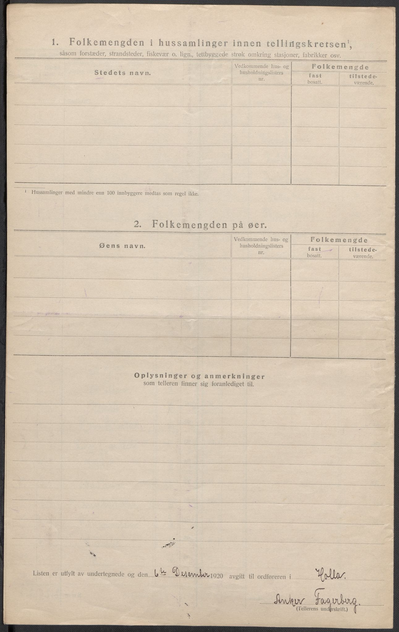 SAKO, 1920 census for Holla, 1920, p. 9