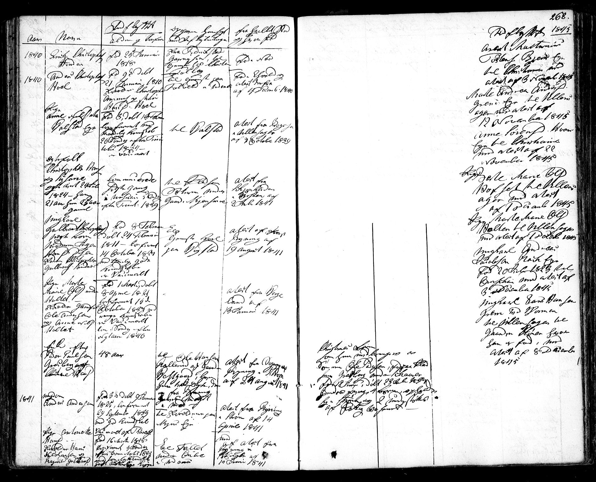 Nes prestekontor Kirkebøker, AV/SAO-A-10410/F/Fa/L0006: Parish register (official) no. I 6, 1833-1845, p. 268