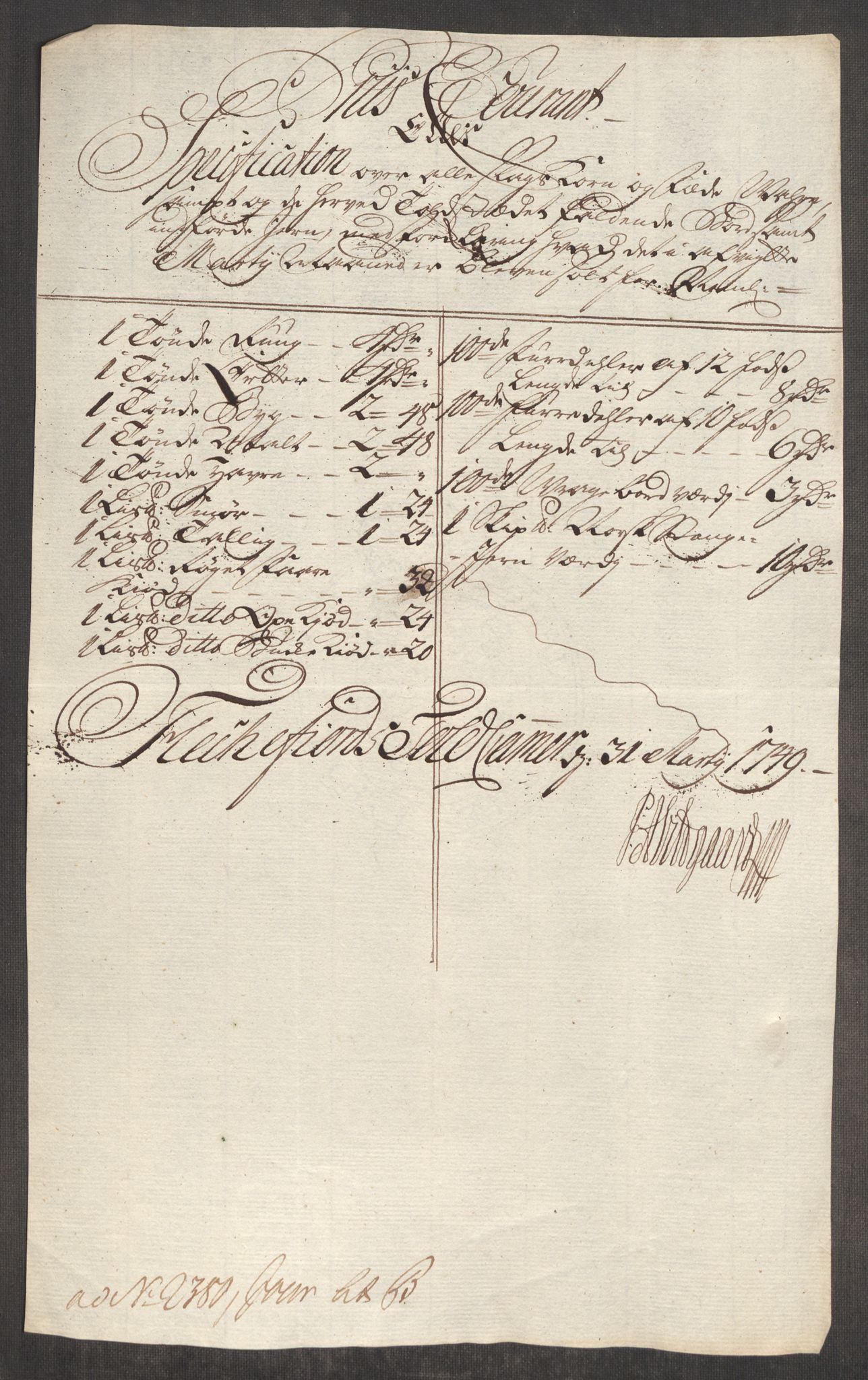 Rentekammeret inntil 1814, Realistisk ordnet avdeling, AV/RA-EA-4070/Oe/L0004: [Ø1]: Priskuranter, 1749-1752, p. 189