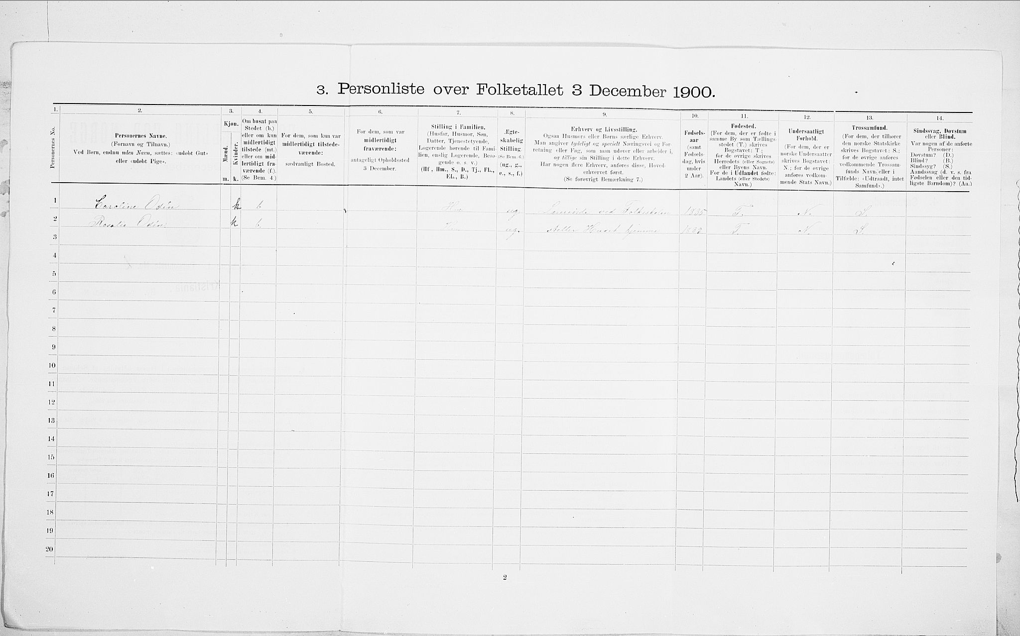 SAO, 1900 census for Kristiania, 1900, p. 75122