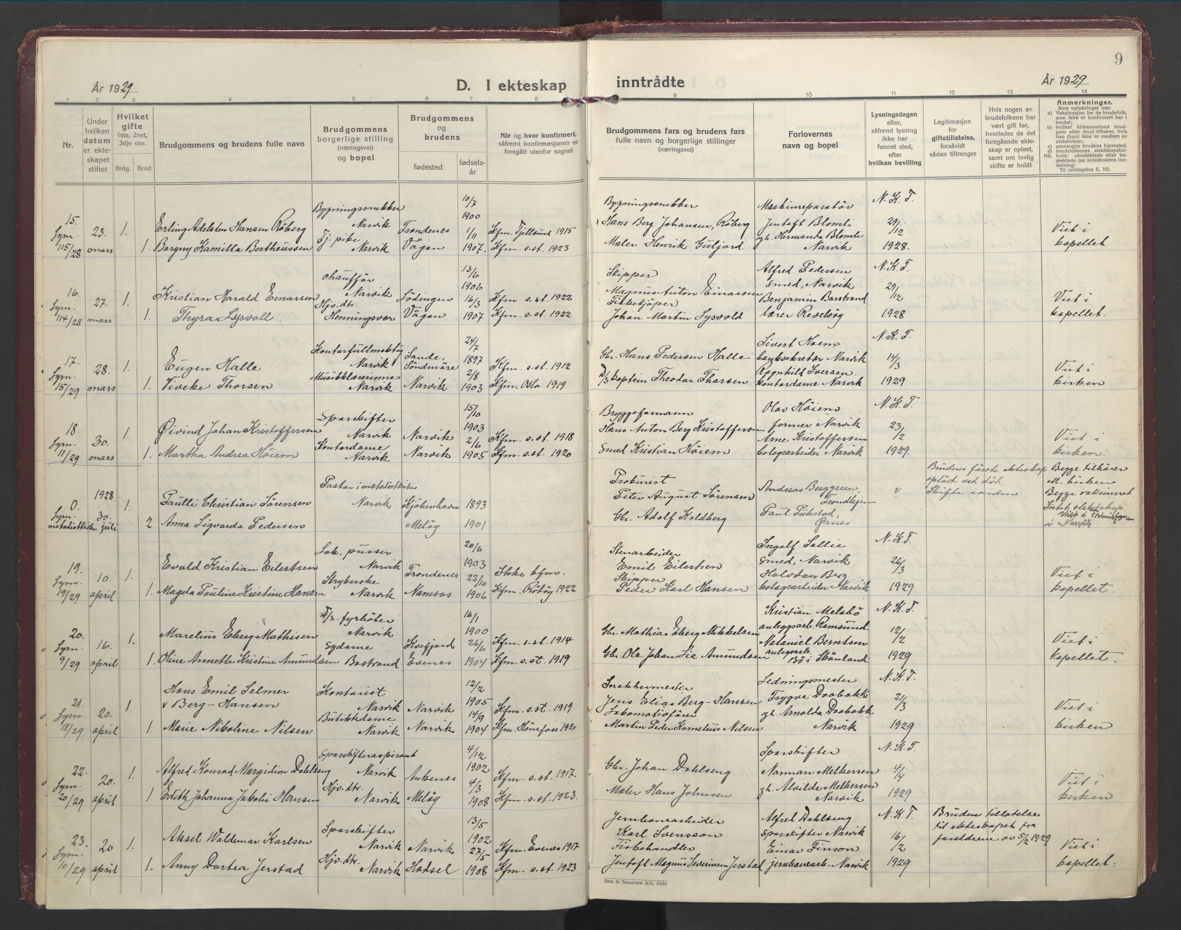 Ministerialprotokoller, klokkerbøker og fødselsregistre - Nordland, AV/SAT-A-1459/871/L1006: Parish register (official) no. 871A22, 1928-1936, p. 9