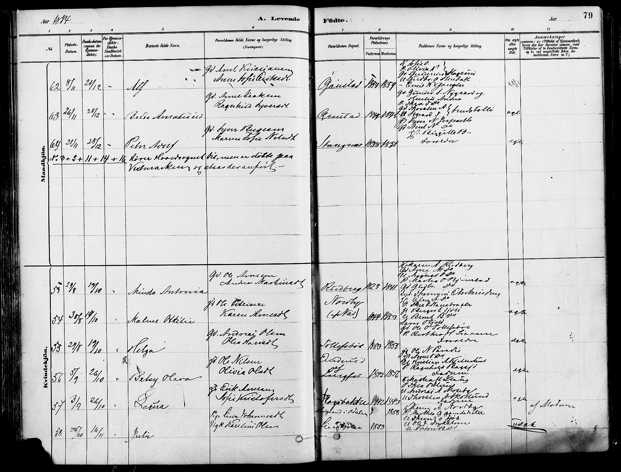 Eidskog prestekontor, AV/SAH-PREST-026/H/Ha/Haa/L0003: Parish register (official) no. 3, 1879-1892, p. 79