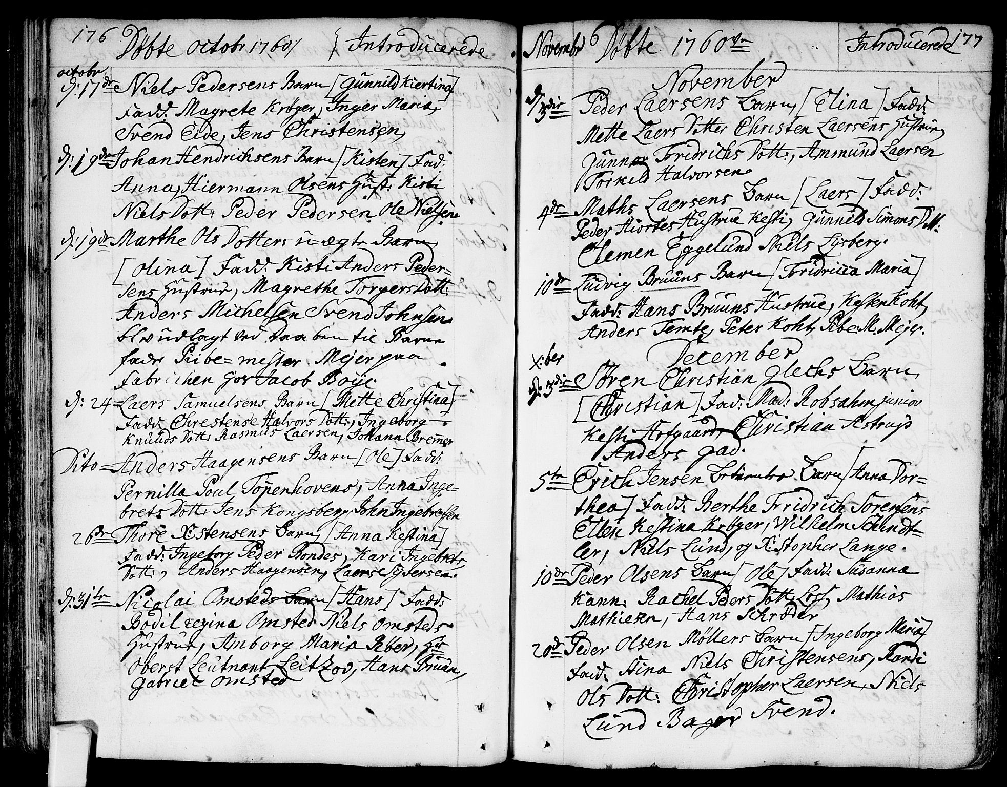 Bragernes kirkebøker, AV/SAKO-A-6/F/Fa/L0005: Parish register (official) no. I 5, 1759-1781, p. 176-177