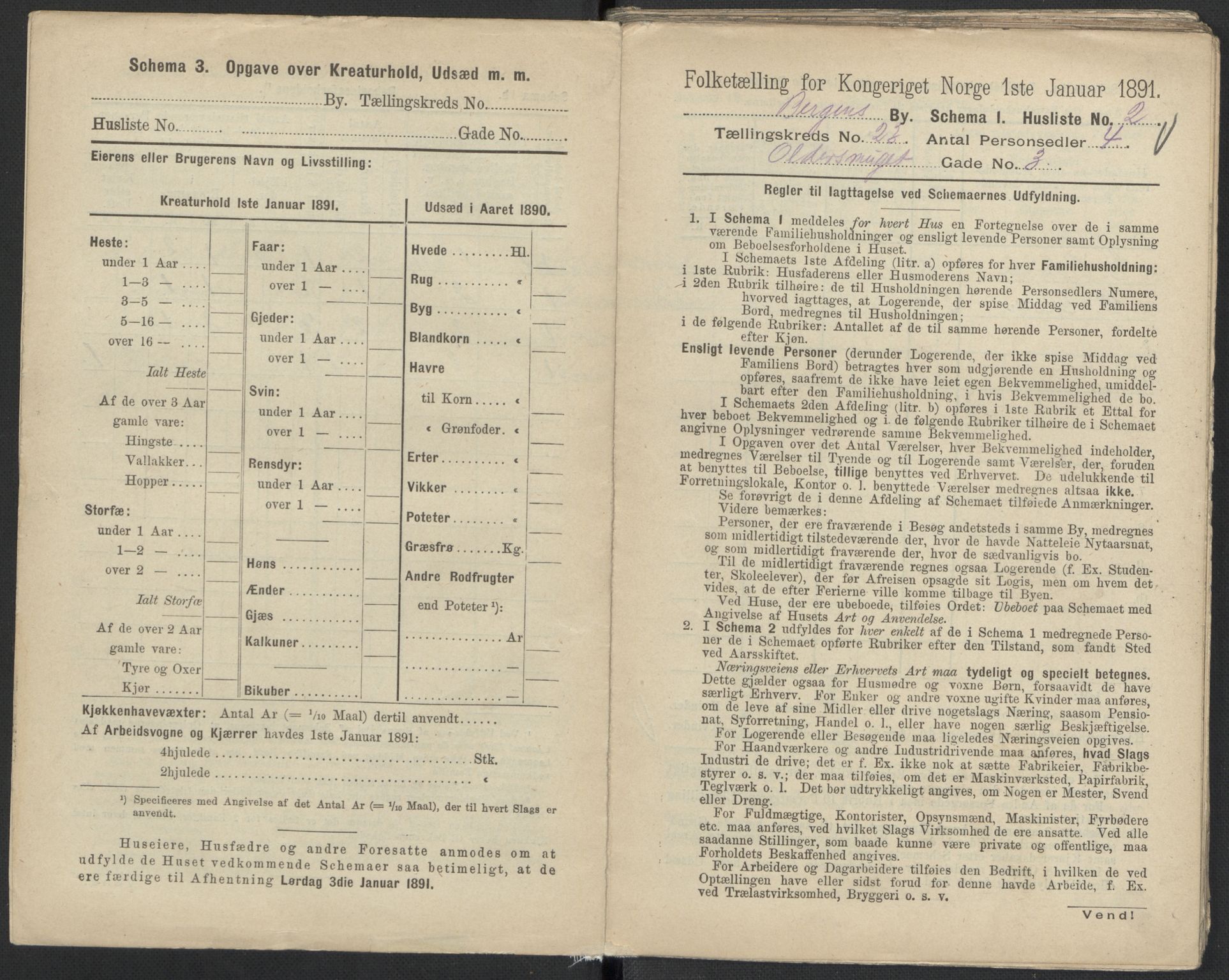 RA, 1891 Census for 1301 Bergen, 1891, p. 3639