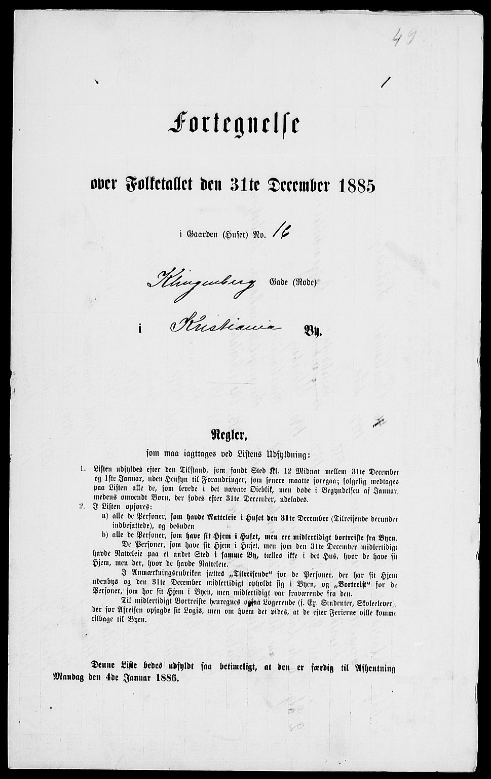 RA, 1885 census for 0301 Kristiania, 1885, p. 3916