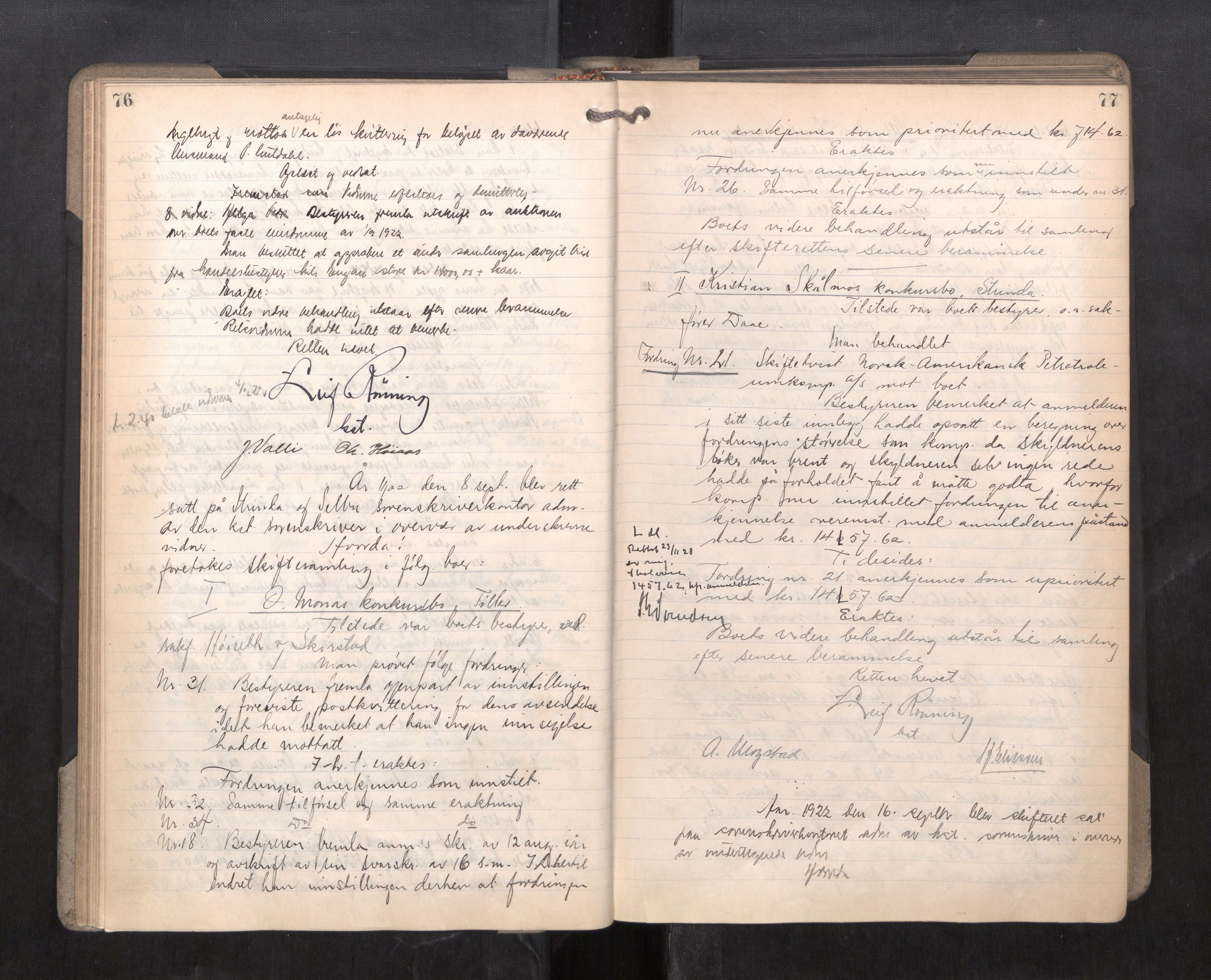 Strinda og Selbu sorenskriveri, AV/SAT-A-0015/3/3B/L0014: Skifteforhandlingsprot. 14, 1922-1924, p. 76-77
