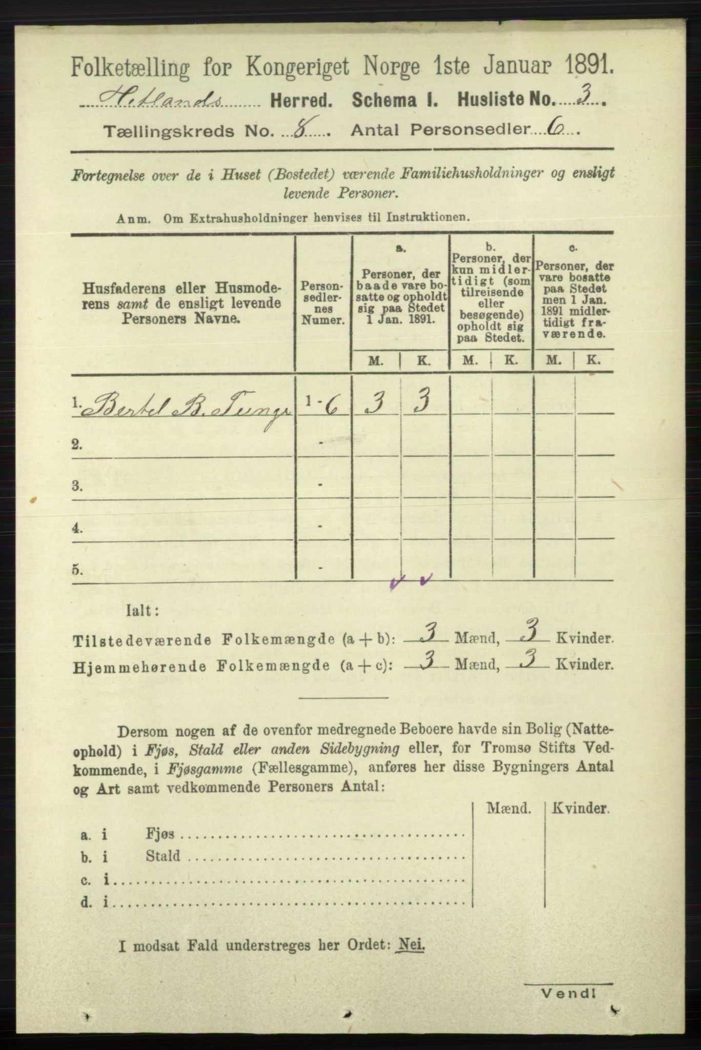 RA, 1891 census for 1126 Hetland, 1891, p. 4352