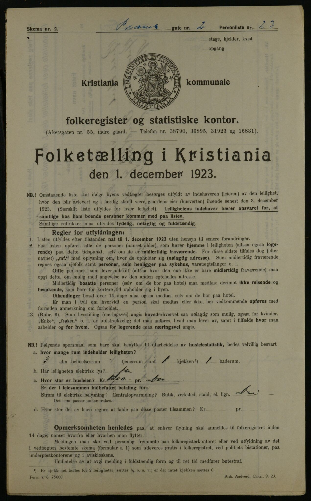 OBA, Municipal Census 1923 for Kristiania, 1923, p. 89573