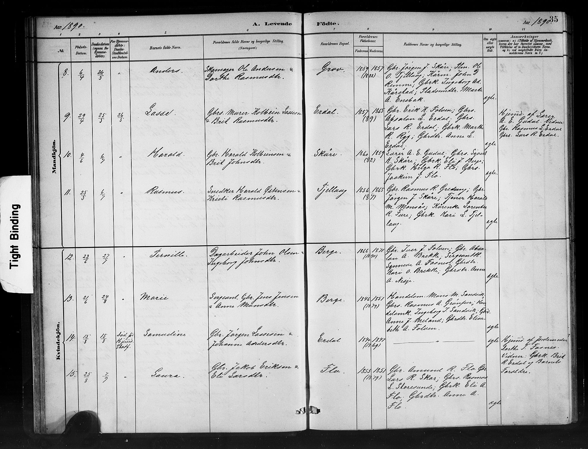 Stryn Sokneprestembete, AV/SAB-A-82501: Parish register (copy) no. C 3, 1881-1905, p. 35