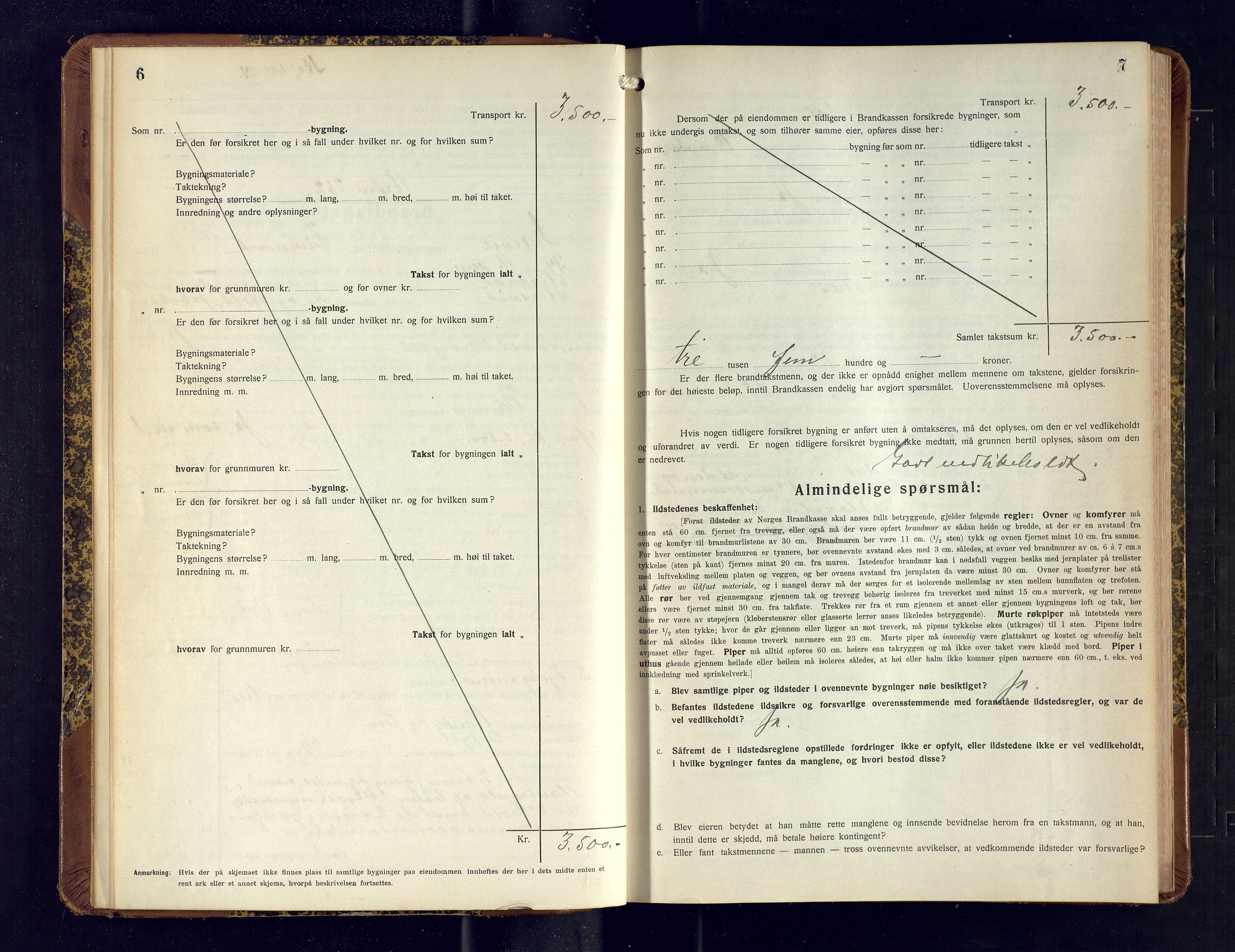 Hasvik lensmannskontor, AV/SATØ-SATO-164/Fob/L0009: Branntakstprotokoll, 1934-1939, p. 6-7