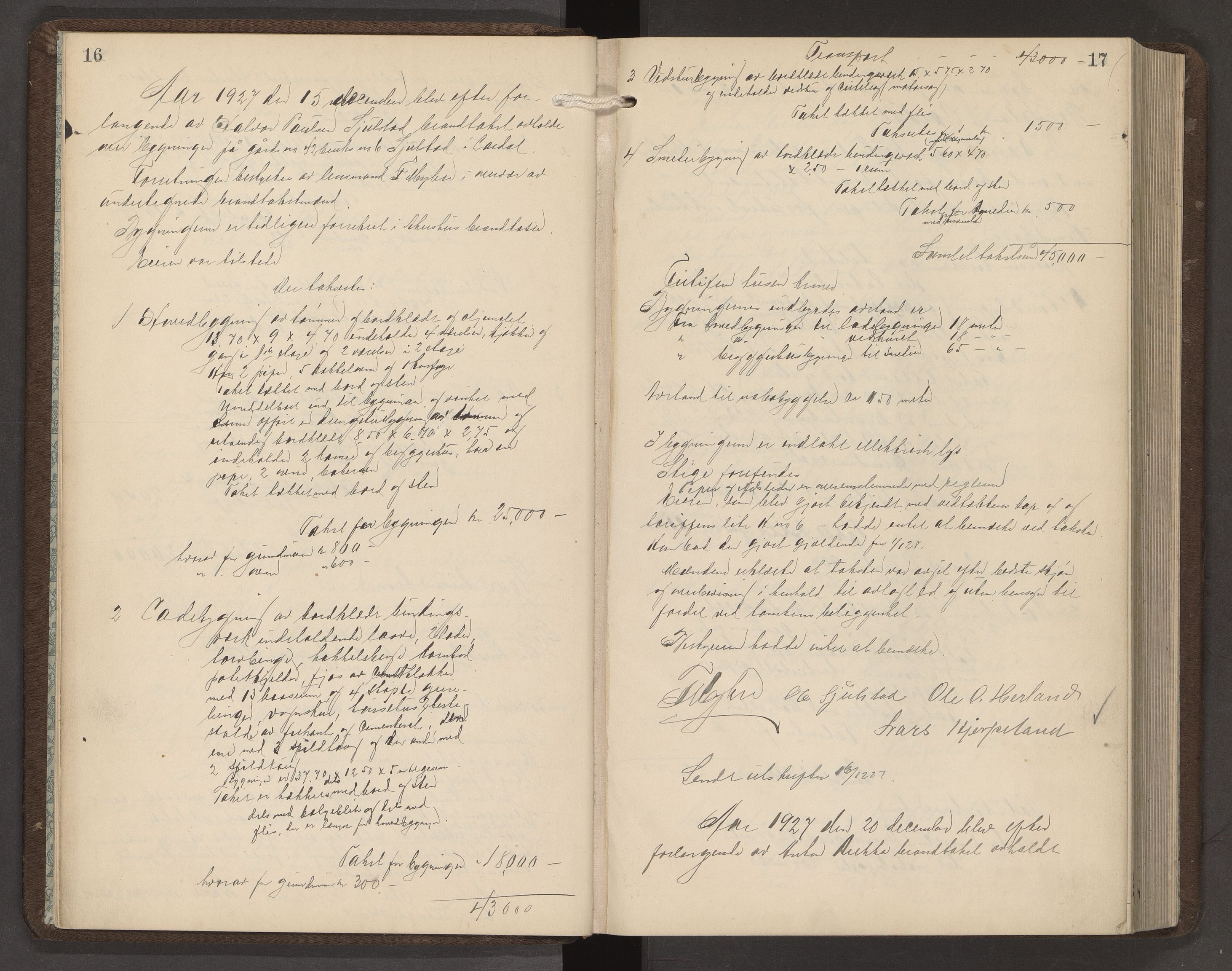 Lardal lensmannskontor, AV/SAKO-A-539/Y/Yb/Yba/L0002: Branntakstprotokoll, 1927-1949, p. 16-17