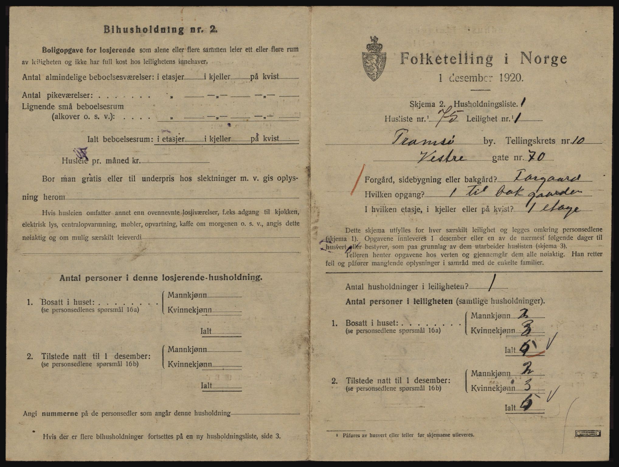 SATØ, 1920 census for Tromsø, 1920, p. 5501