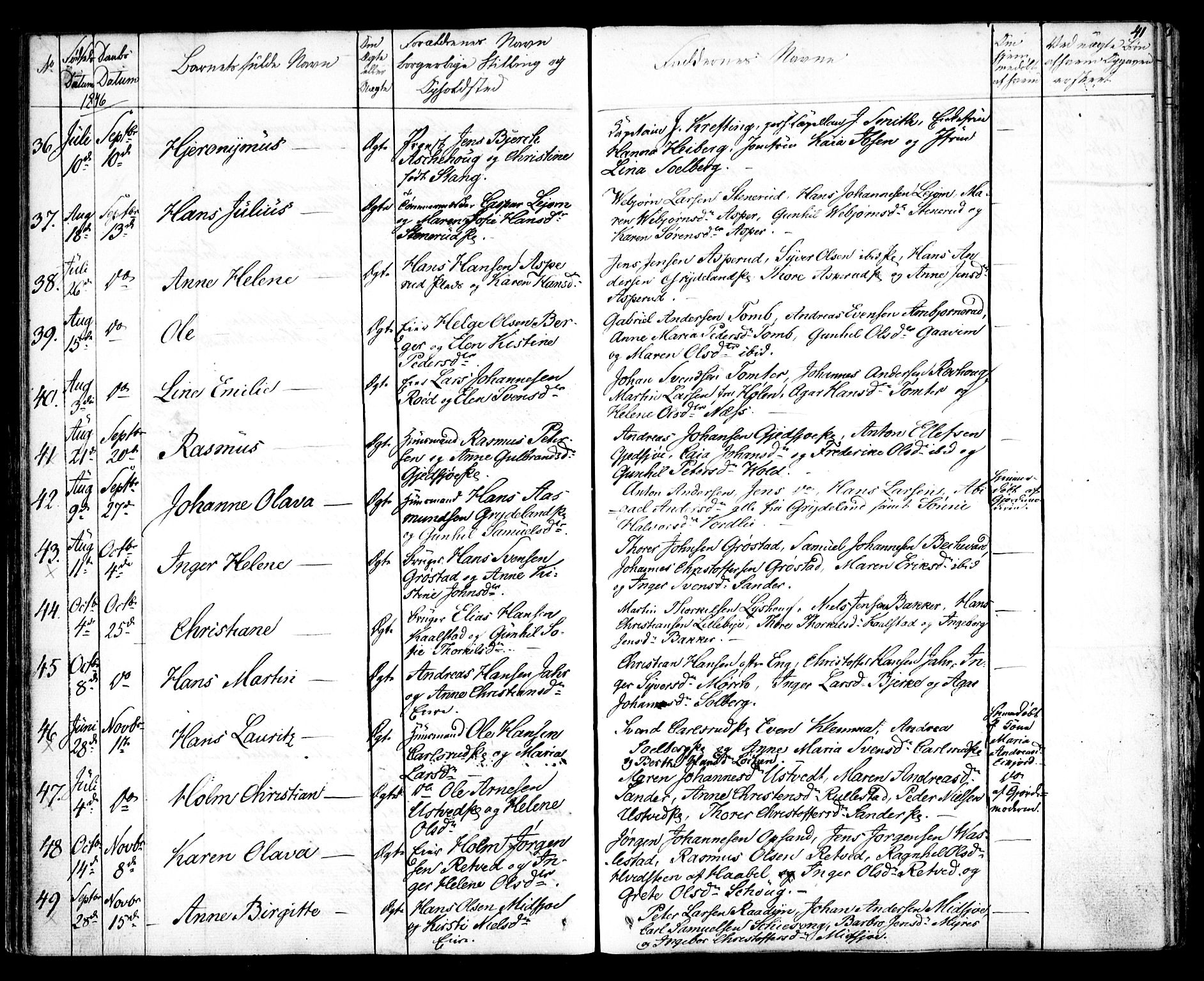 Kråkstad prestekontor Kirkebøker, SAO/A-10125a/F/Fa/L0005: Parish register (official) no. I 5, 1837-1847, p. 41