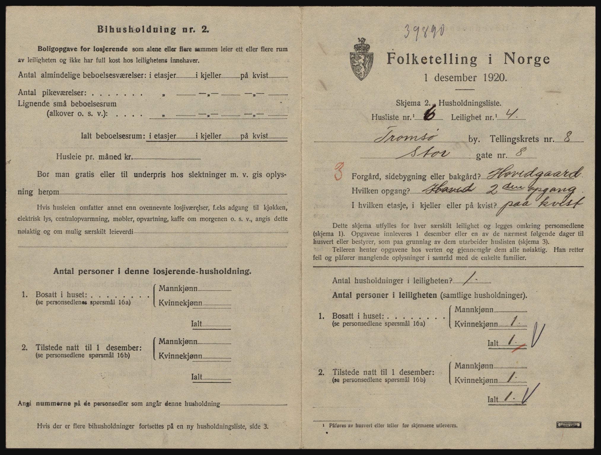 SATØ, 1920 census for Tromsø, 1920, p. 4469