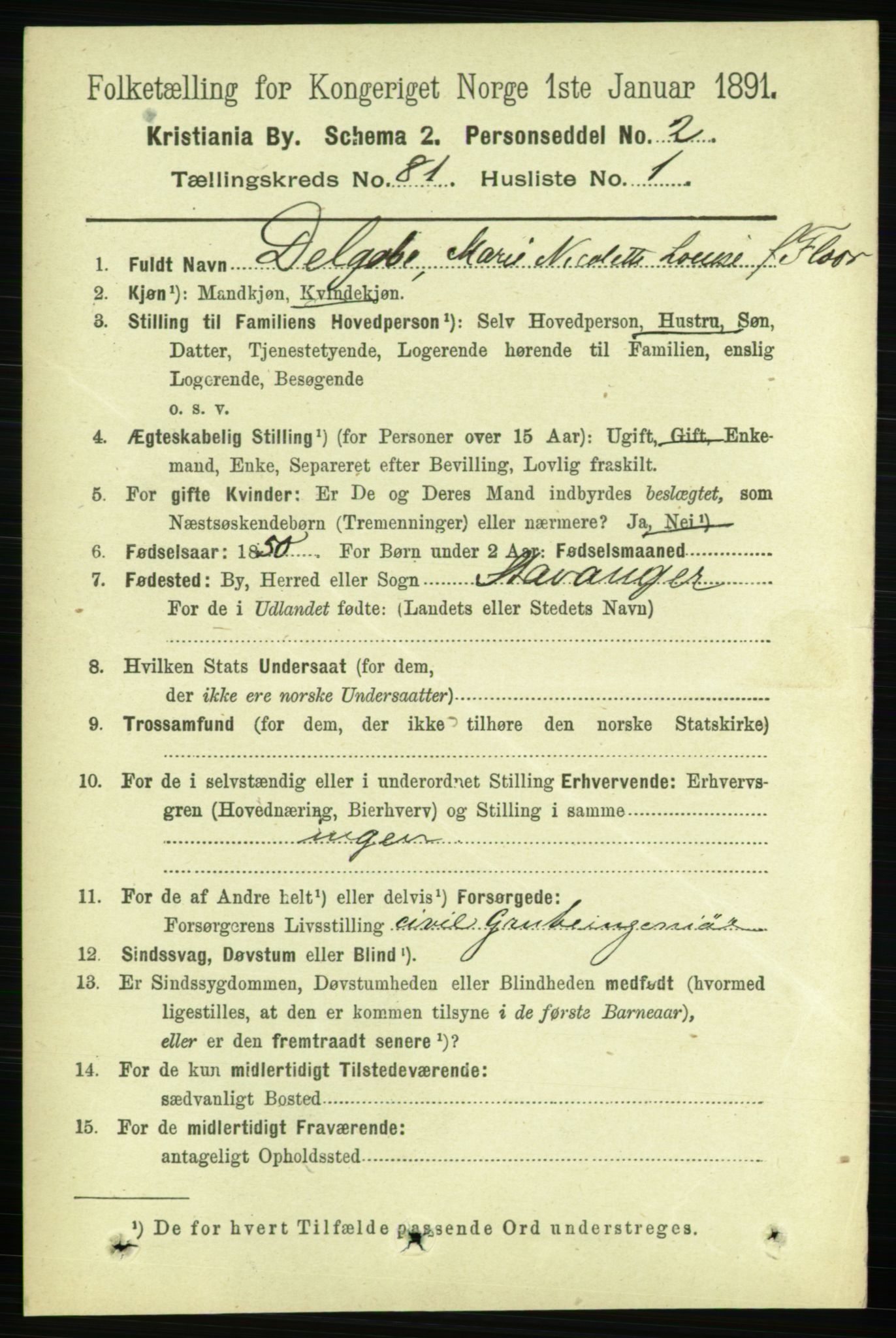 RA, 1891 census for 0301 Kristiania, 1891, p. 41526