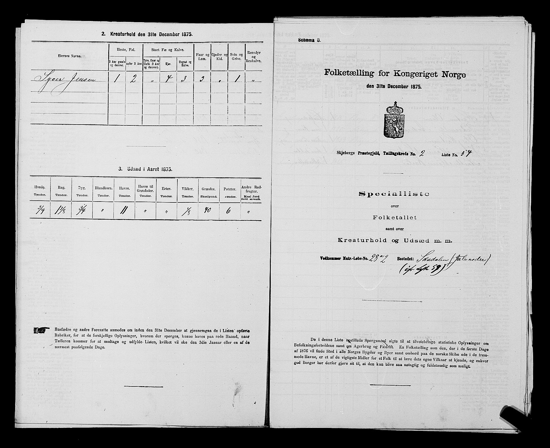 RA, 1875 census for 0115P Skjeberg, 1875, p. 336