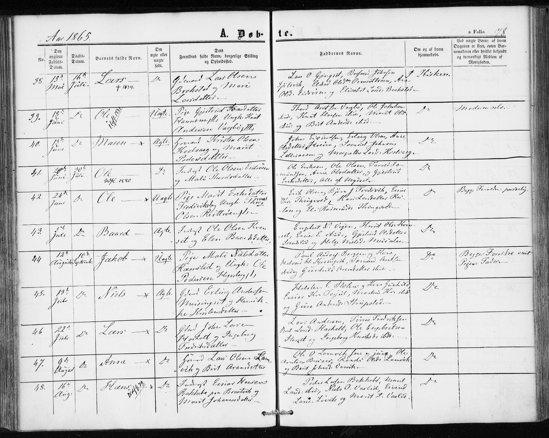 Ministerialprotokoller, klokkerbøker og fødselsregistre - Møre og Romsdal, AV/SAT-A-1454/586/L0985: Parish register (official) no. 586A11, 1857-1866, p. 78