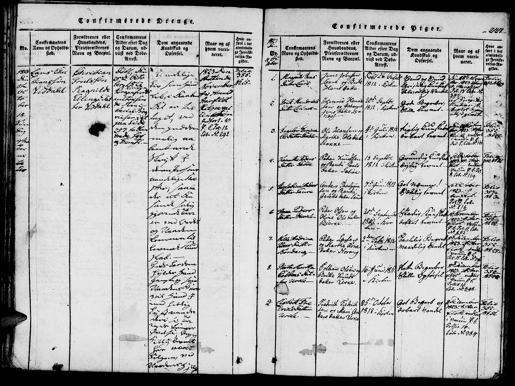 Ministerialprotokoller, klokkerbøker og fødselsregistre - Møre og Romsdal, AV/SAT-A-1454/515/L0207: Parish register (official) no. 515A03, 1819-1829, p. 247