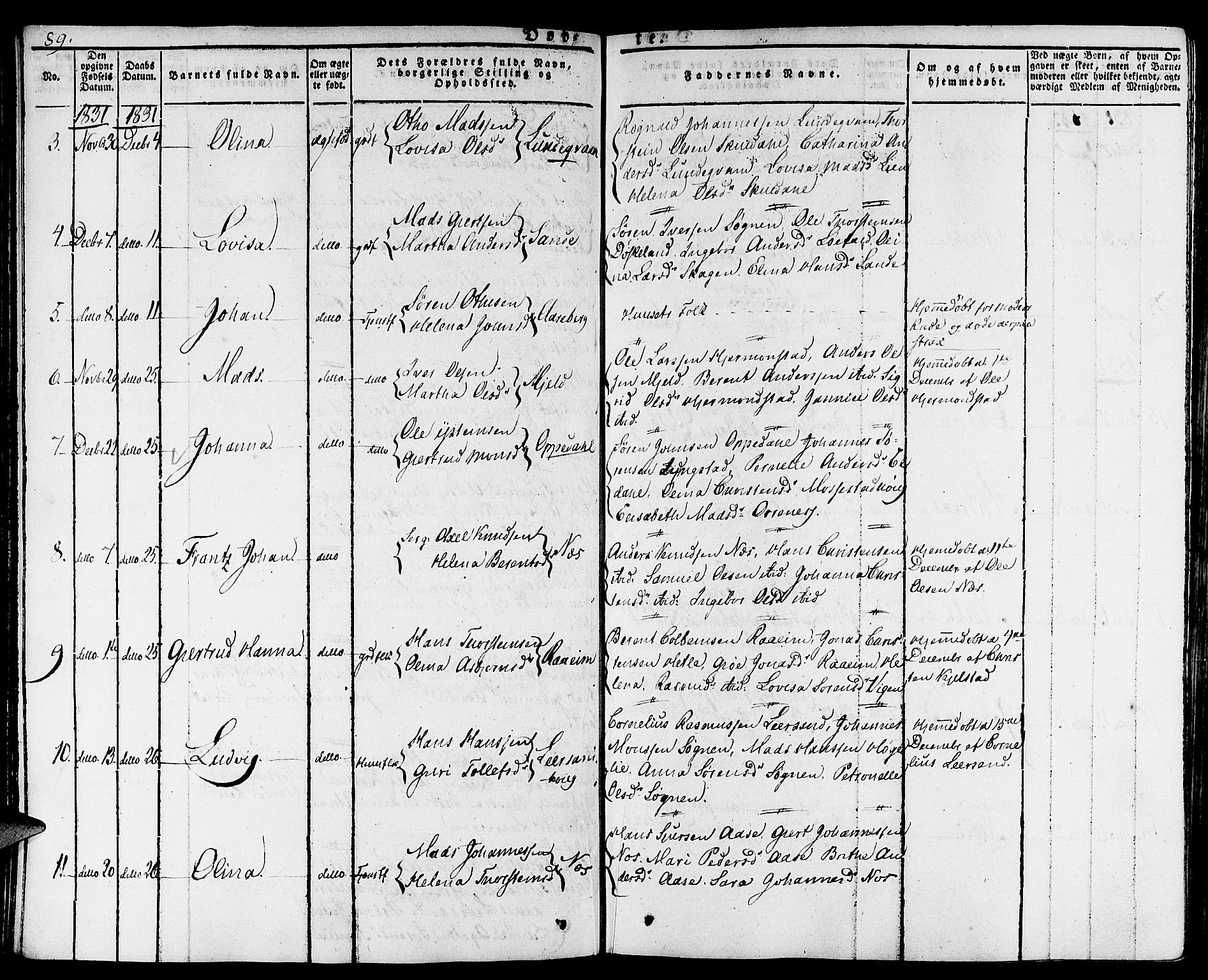 Gaular sokneprestembete, SAB/A-80001/H/Haa: Parish register (official) no. A 3, 1821-1840, p. 89