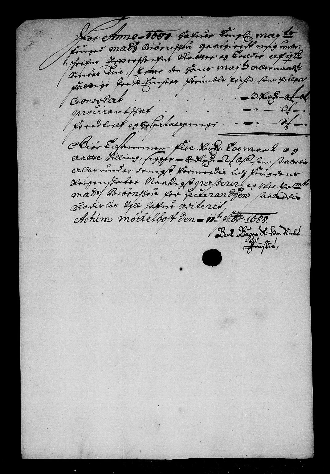 Rentekammeret inntil 1814, Reviderte regnskaper, Stiftamtstueregnskaper, Bergen stiftamt, AV/RA-EA-6043/R/Rc/L0084: Bergen stiftamt, 1687