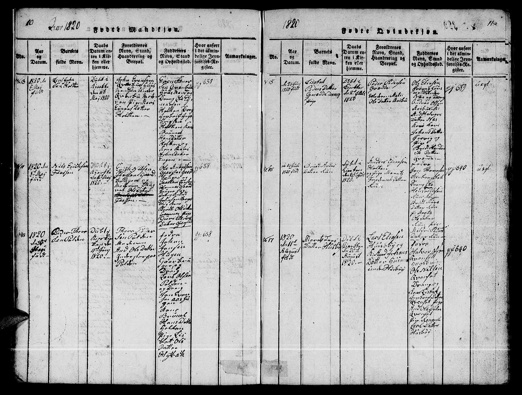 Ministerialprotokoller, klokkerbøker og fødselsregistre - Møre og Romsdal, AV/SAT-A-1454/592/L1031: Parish register (copy) no. 592C01, 1820-1833, p. 10-11