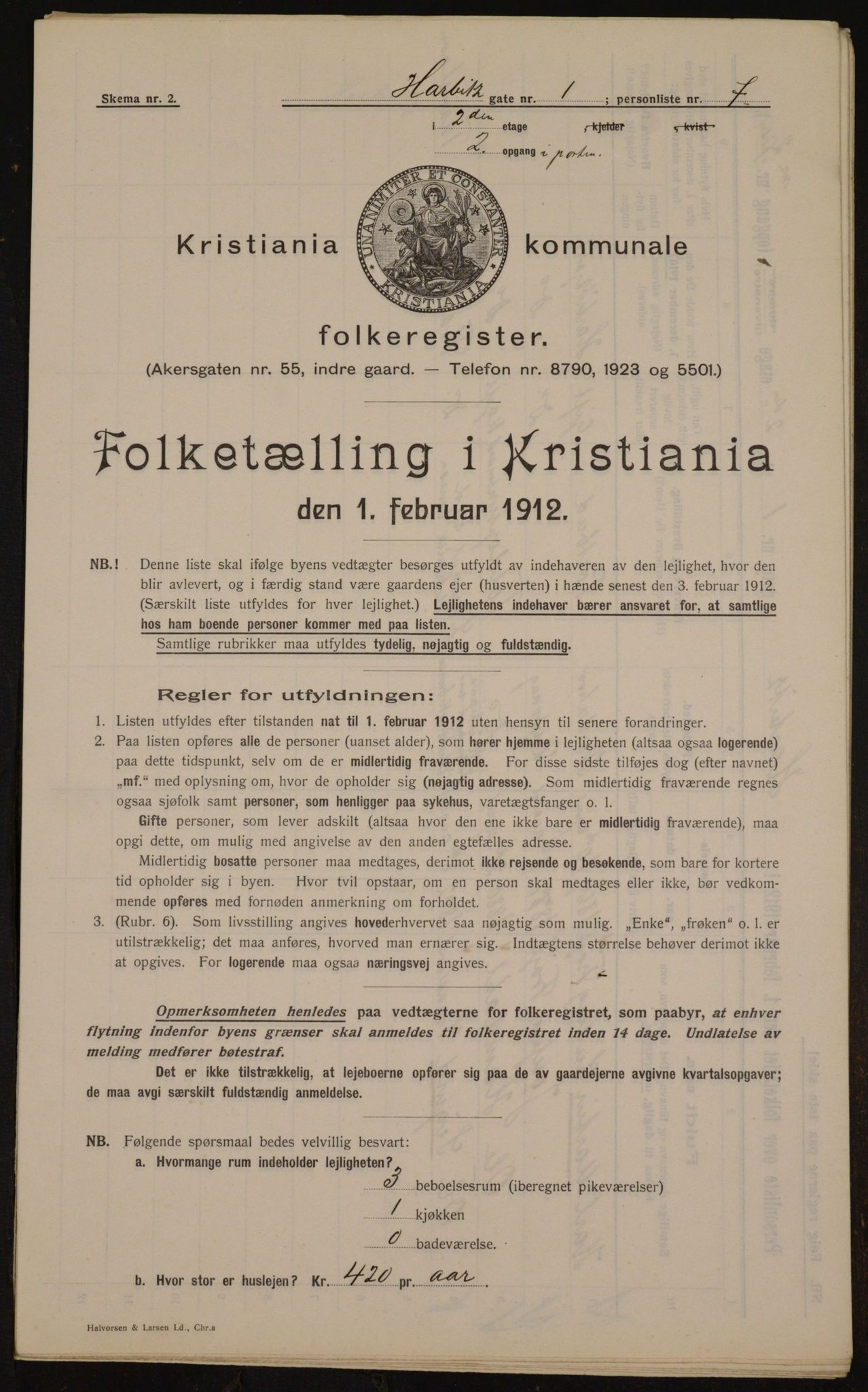 OBA, Municipal Census 1912 for Kristiania, 1912, p. 35033