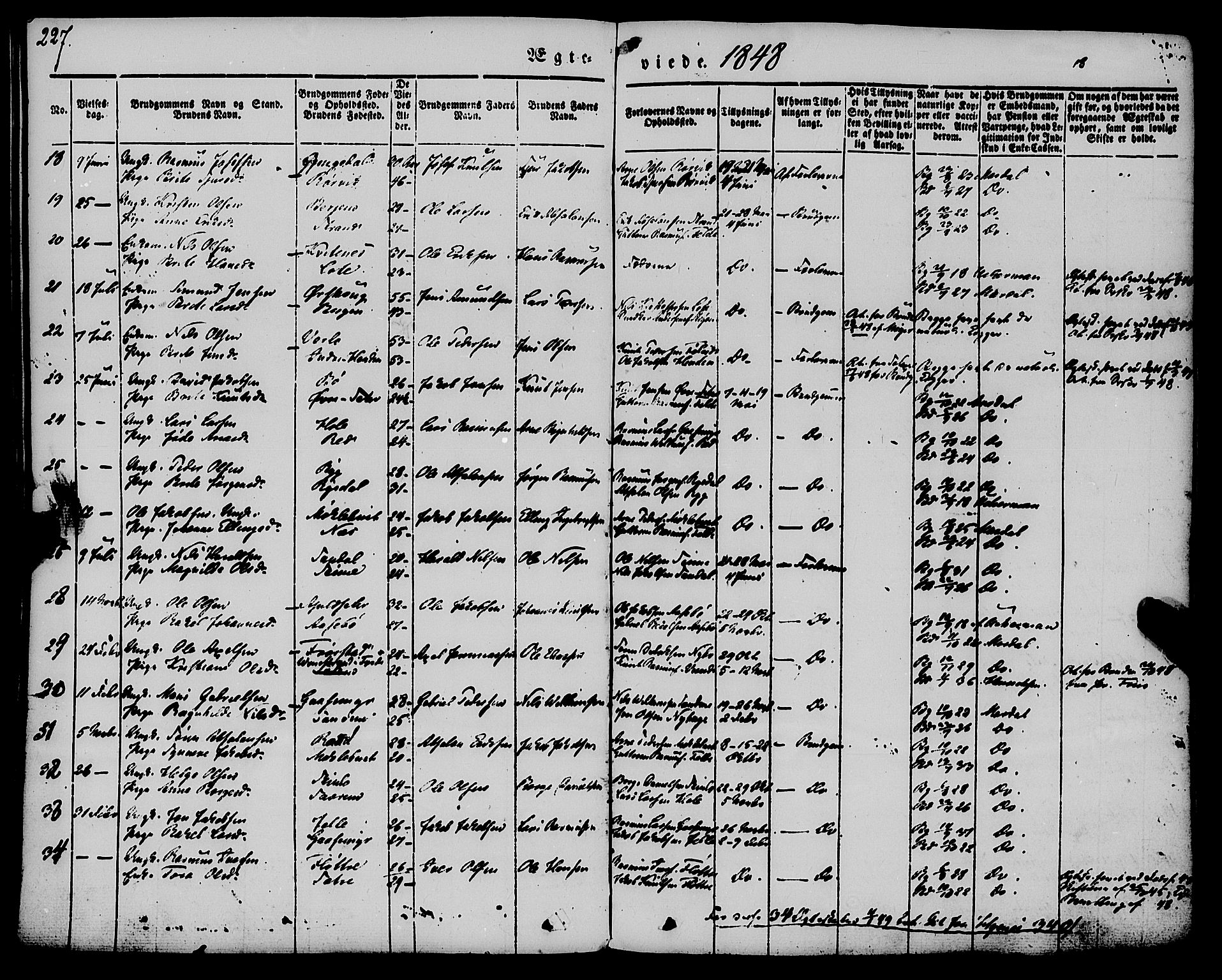 Gloppen sokneprestembete, AV/SAB-A-80101/H/Haa/Haaa/L0008: Parish register (official) no. A 8, 1837-1855, p. 227