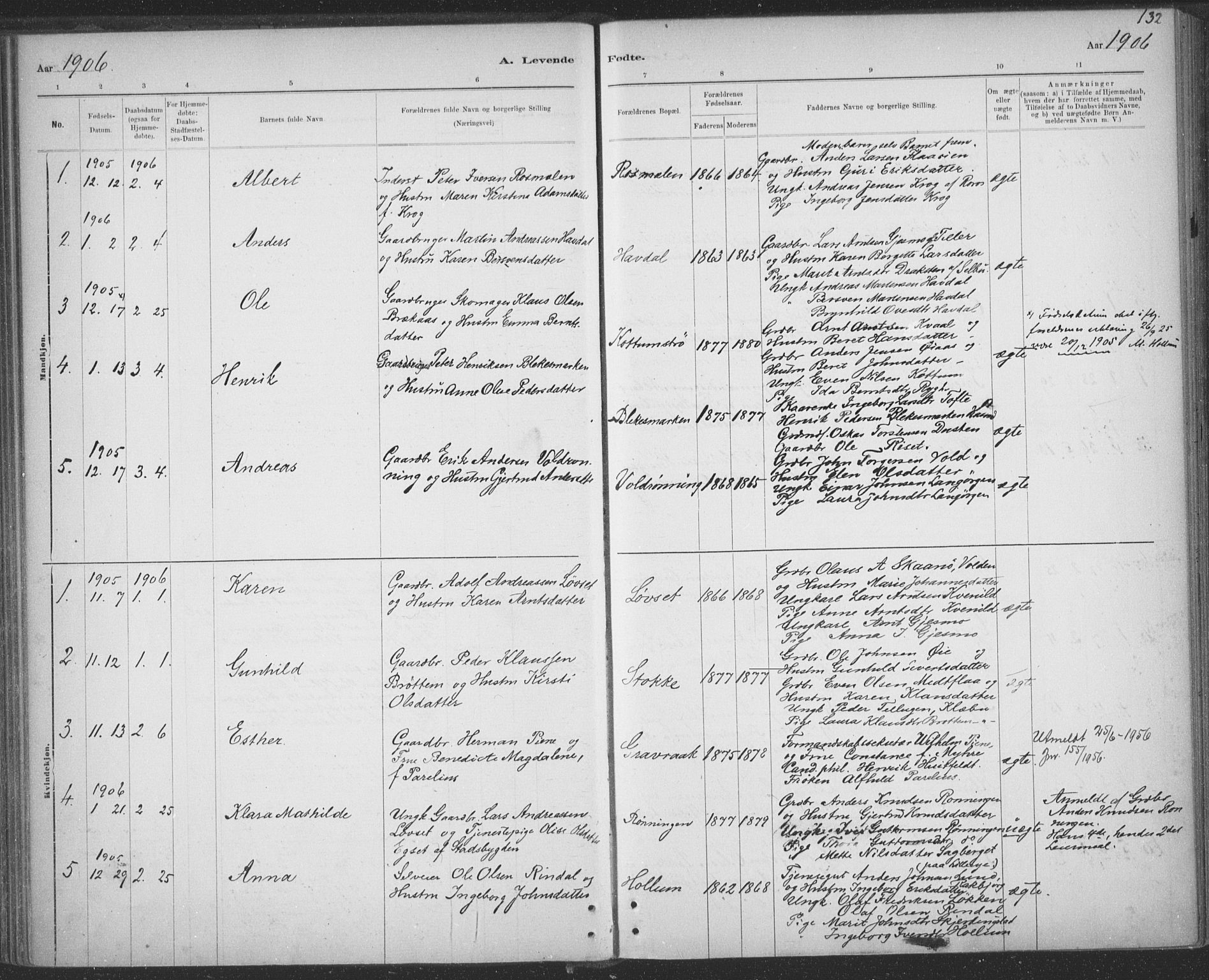 Ministerialprotokoller, klokkerbøker og fødselsregistre - Sør-Trøndelag, SAT/A-1456/691/L1085: Parish register (official) no. 691A17, 1887-1908, p. 132