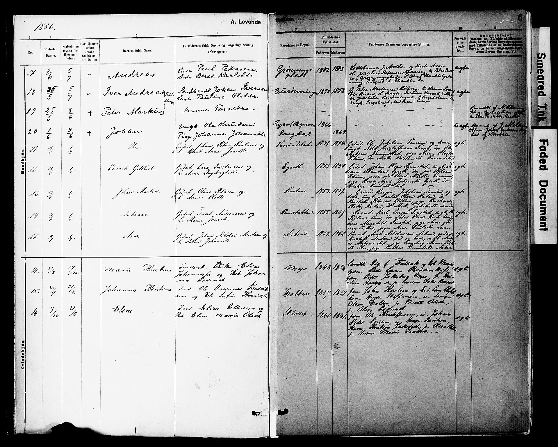 Ministerialprotokoller, klokkerbøker og fødselsregistre - Sør-Trøndelag, SAT/A-1456/646/L0615: Parish register (official) no. 646A13, 1885-1900, p. 6