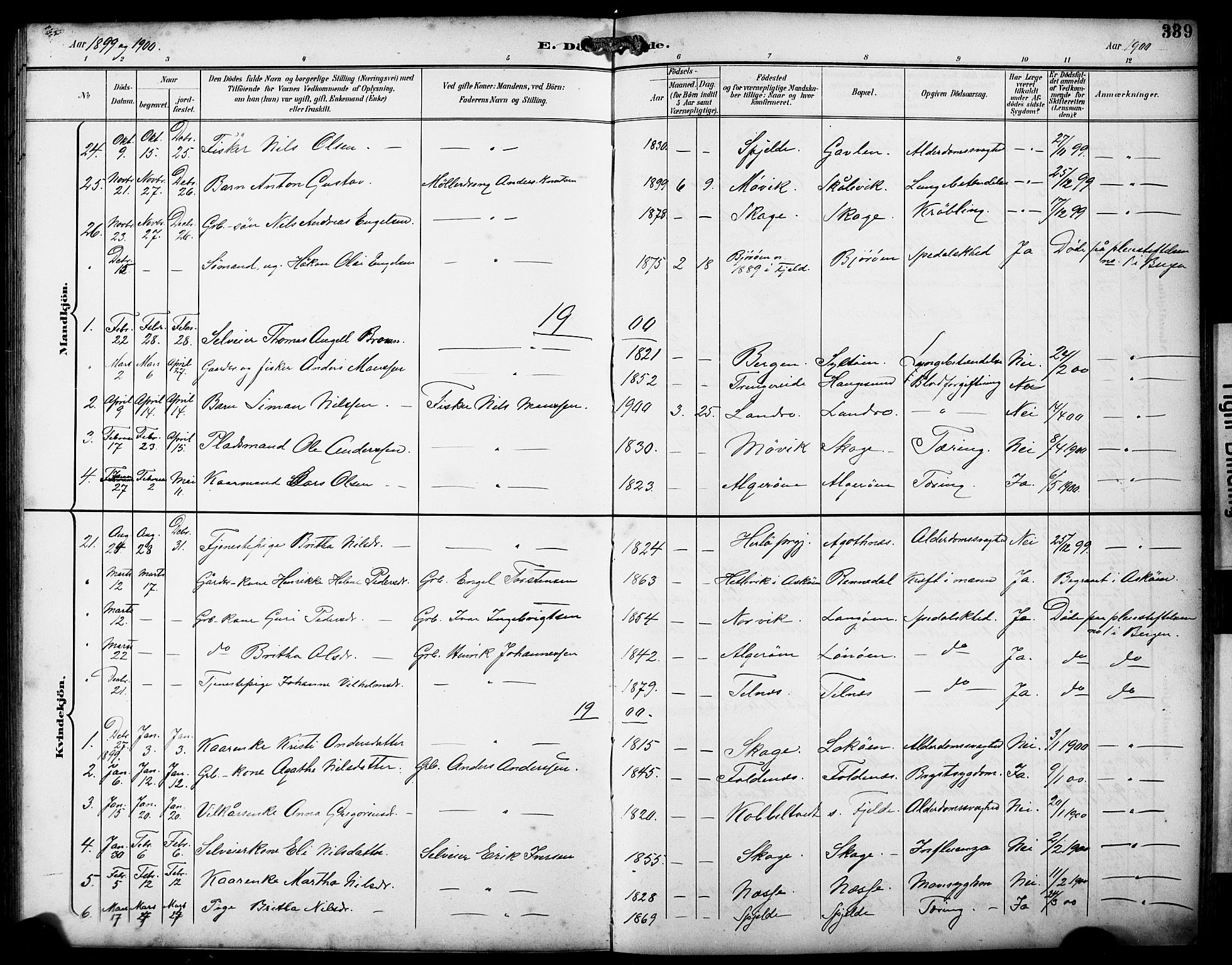 Fjell sokneprestembete, AV/SAB-A-75301/H/Hab: Parish register (copy) no. A 5, 1899-1918, p. 339