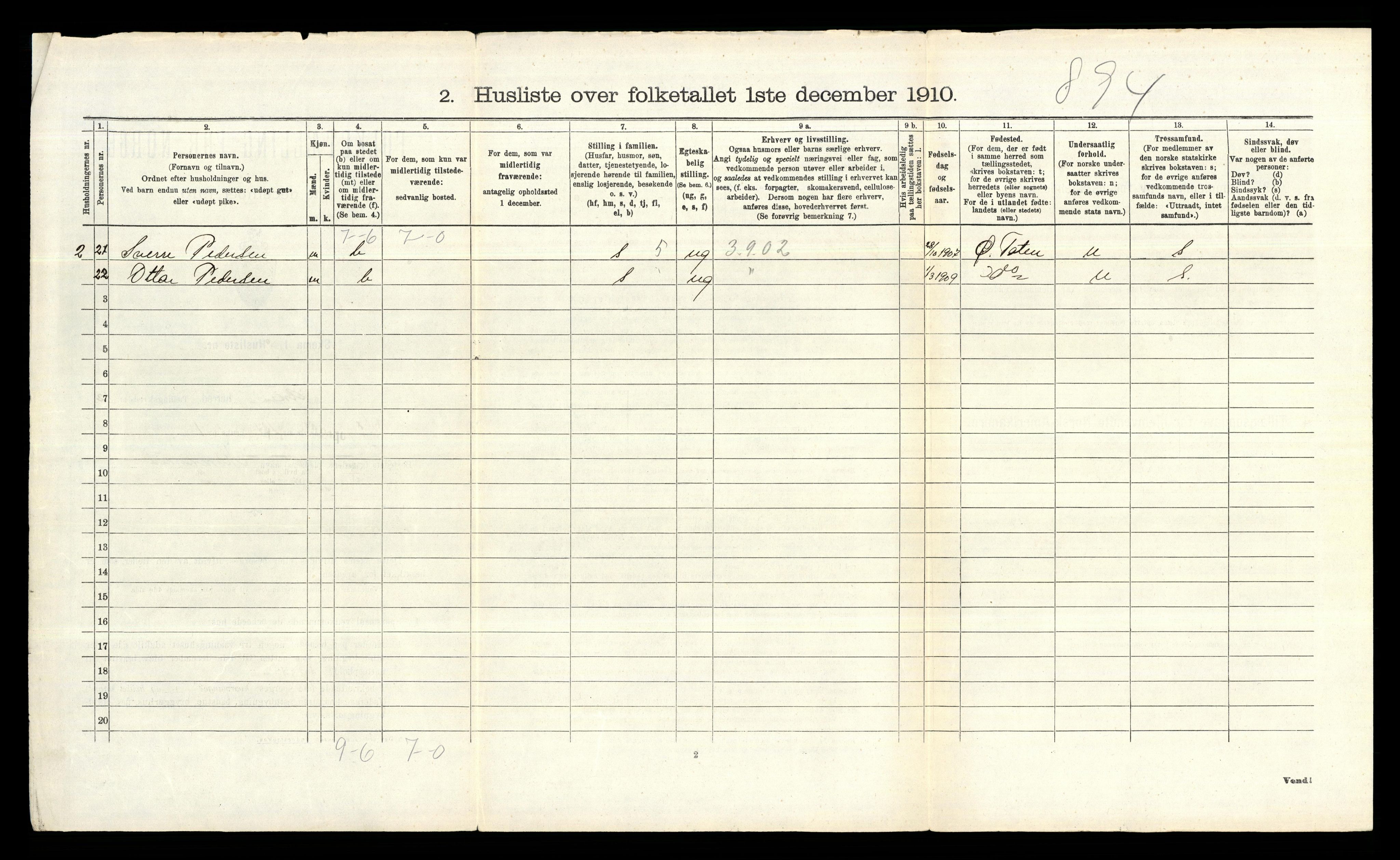 RA, 1910 census for Aker, 1910, p. 3636