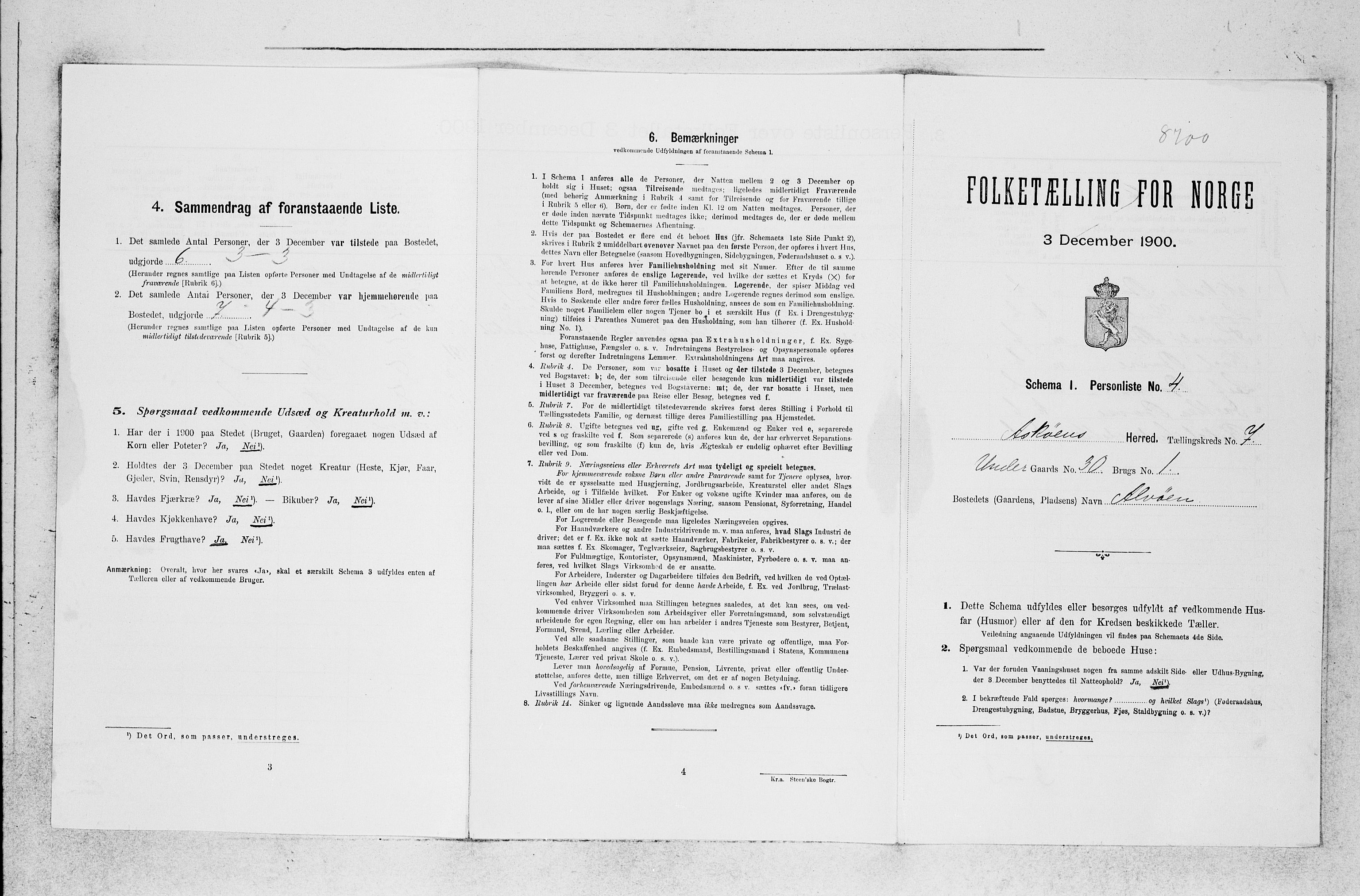 SAB, 1900 census for Askøy, 1900, p. 924