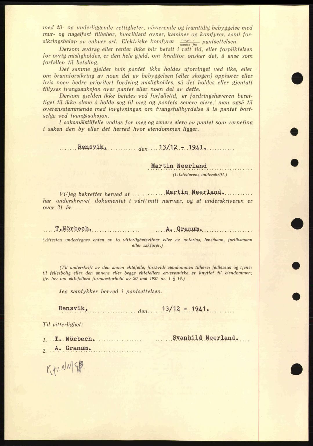 Nordmøre sorenskriveri, AV/SAT-A-4132/1/2/2Ca: Mortgage book no. B88, 1941-1942, Diary no: : 2494/1941