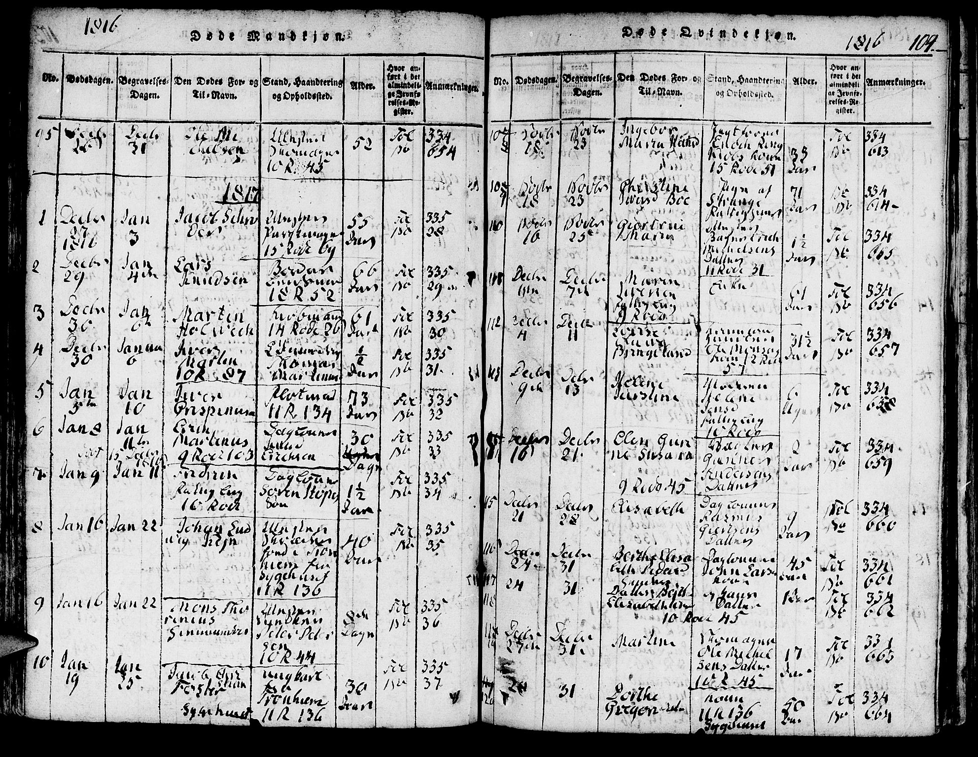 Domkirken sokneprestembete, SAB/A-74801/H/Hab/L0001: Parish register (copy) no. A 1, 1816-1821, p. 104