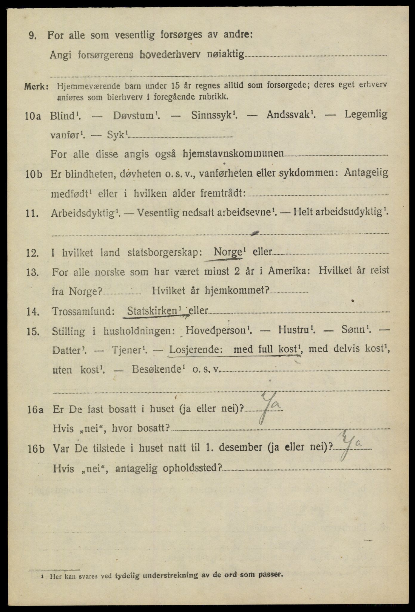 SAKO, 1920 census for Sannidal, 1920, p. 1624
