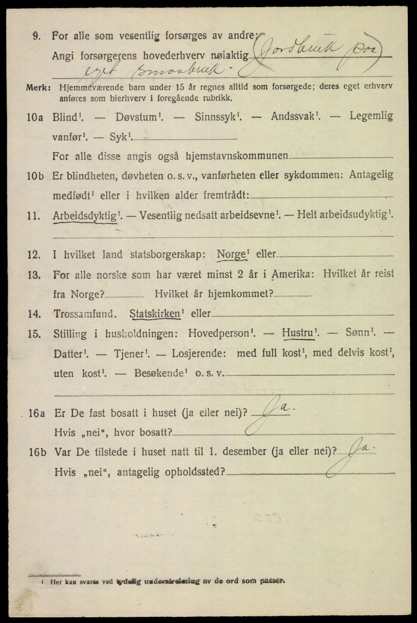 SAH, 1920 census for Fåberg, 1920, p. 14795