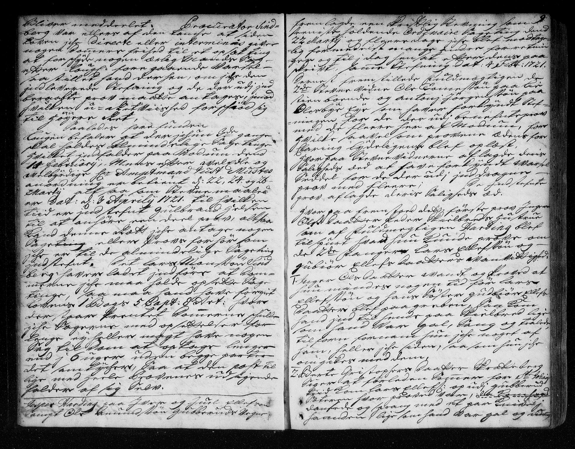 Eiker, Modum og Sigdal sorenskriveri, AV/SAKO-A-123/F/Fa/Faa/L0063: Tingbok, 1721-1722, p. 9