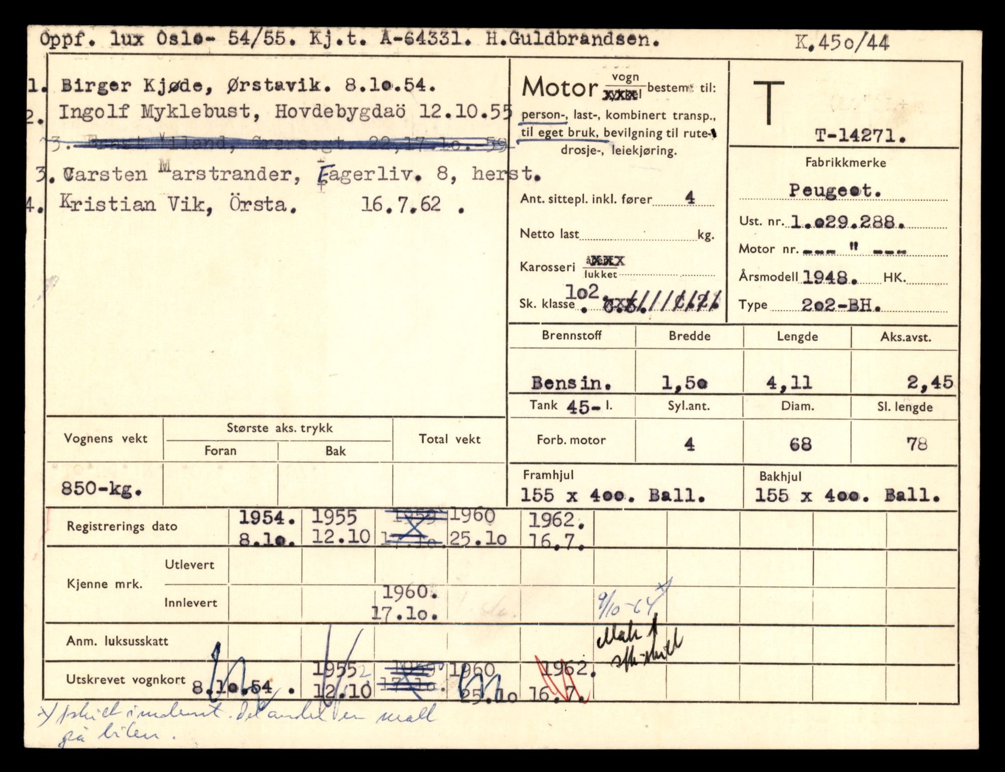 Møre og Romsdal vegkontor - Ålesund trafikkstasjon, AV/SAT-A-4099/F/Fe/L0044: Registreringskort for kjøretøy T 14205 - T 14319, 1927-1998, p. 1955