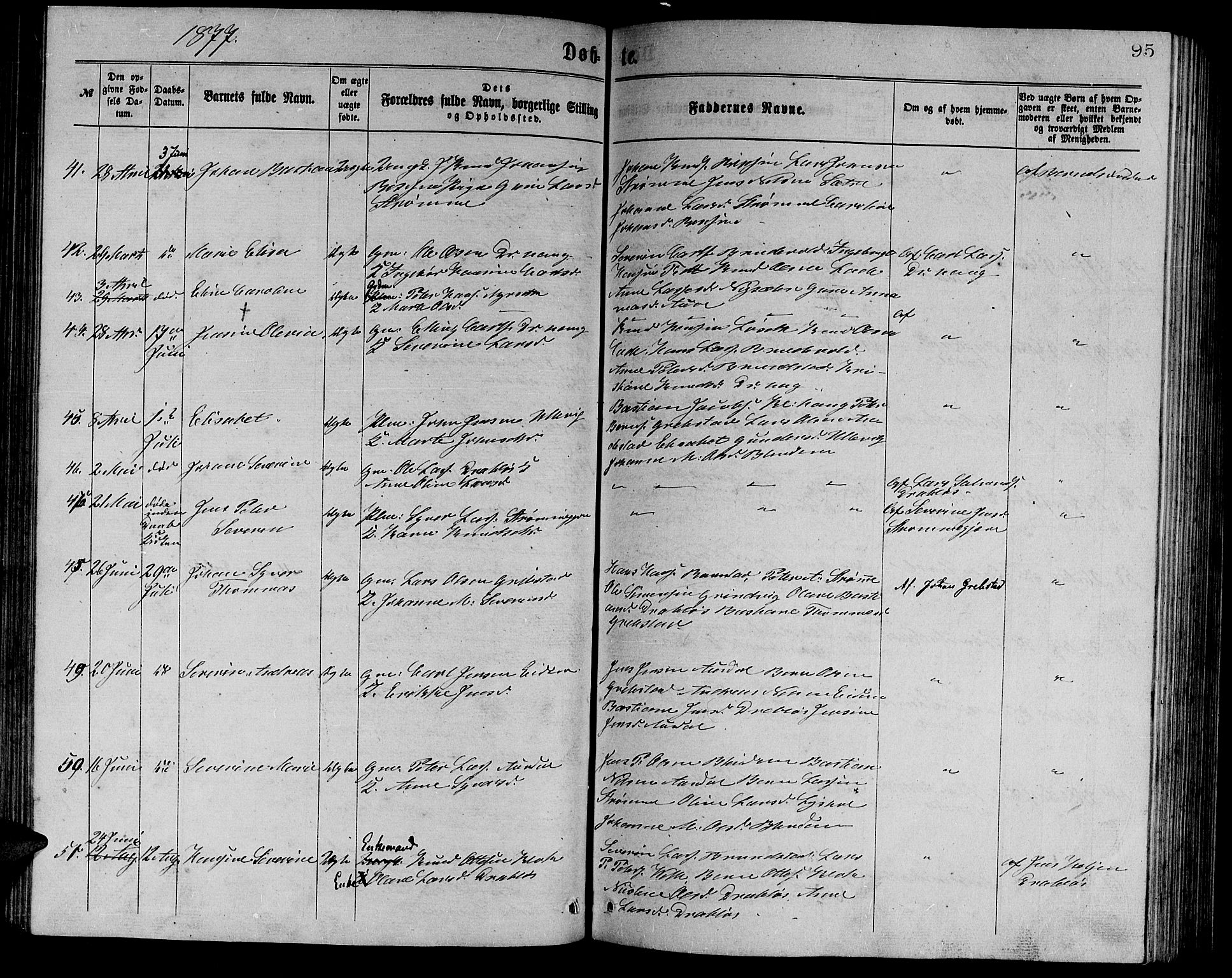 Ministerialprotokoller, klokkerbøker og fødselsregistre - Møre og Romsdal, AV/SAT-A-1454/523/L0338: Parish register (copy) no. 523C01, 1865-1877, p. 95