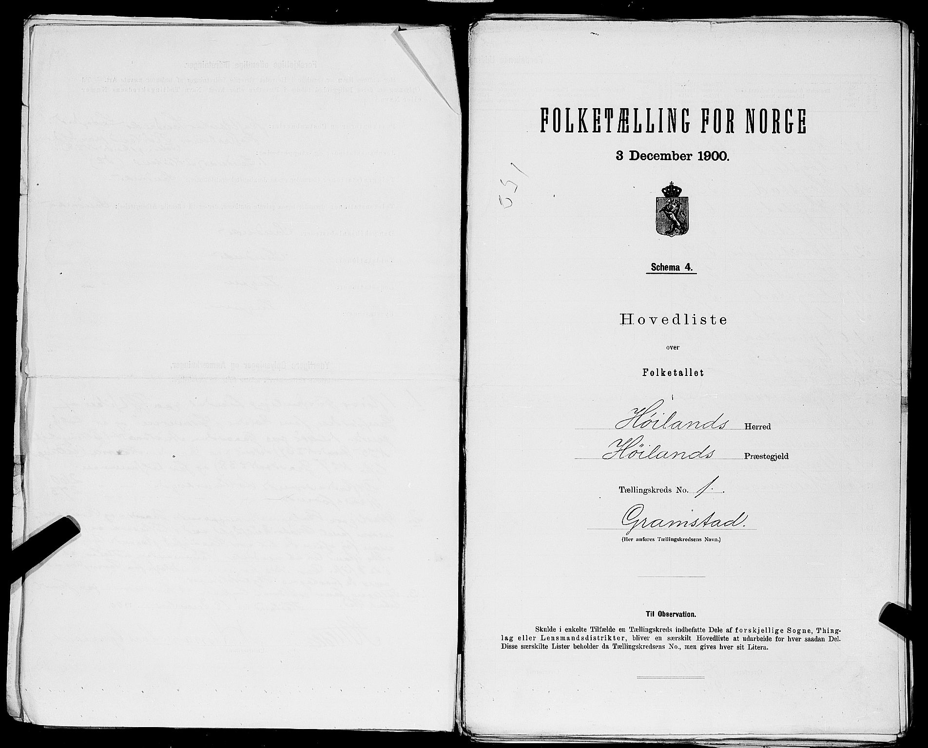 SAST, 1900 census for Høyland, 1900, p. 16