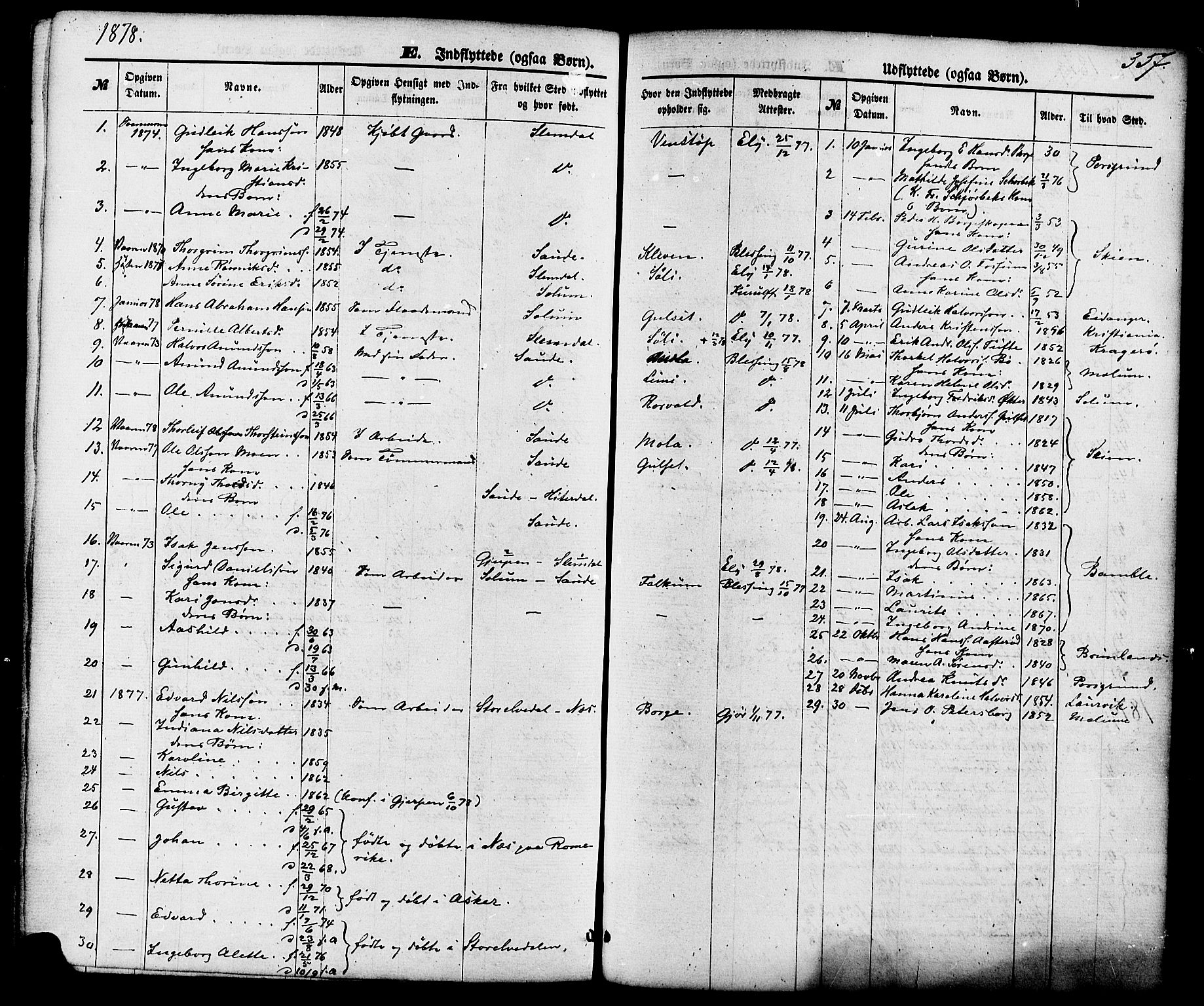 Gjerpen kirkebøker, SAKO/A-265/F/Fa/L0009: Parish register (official) no. I 9, 1872-1885, p. 357