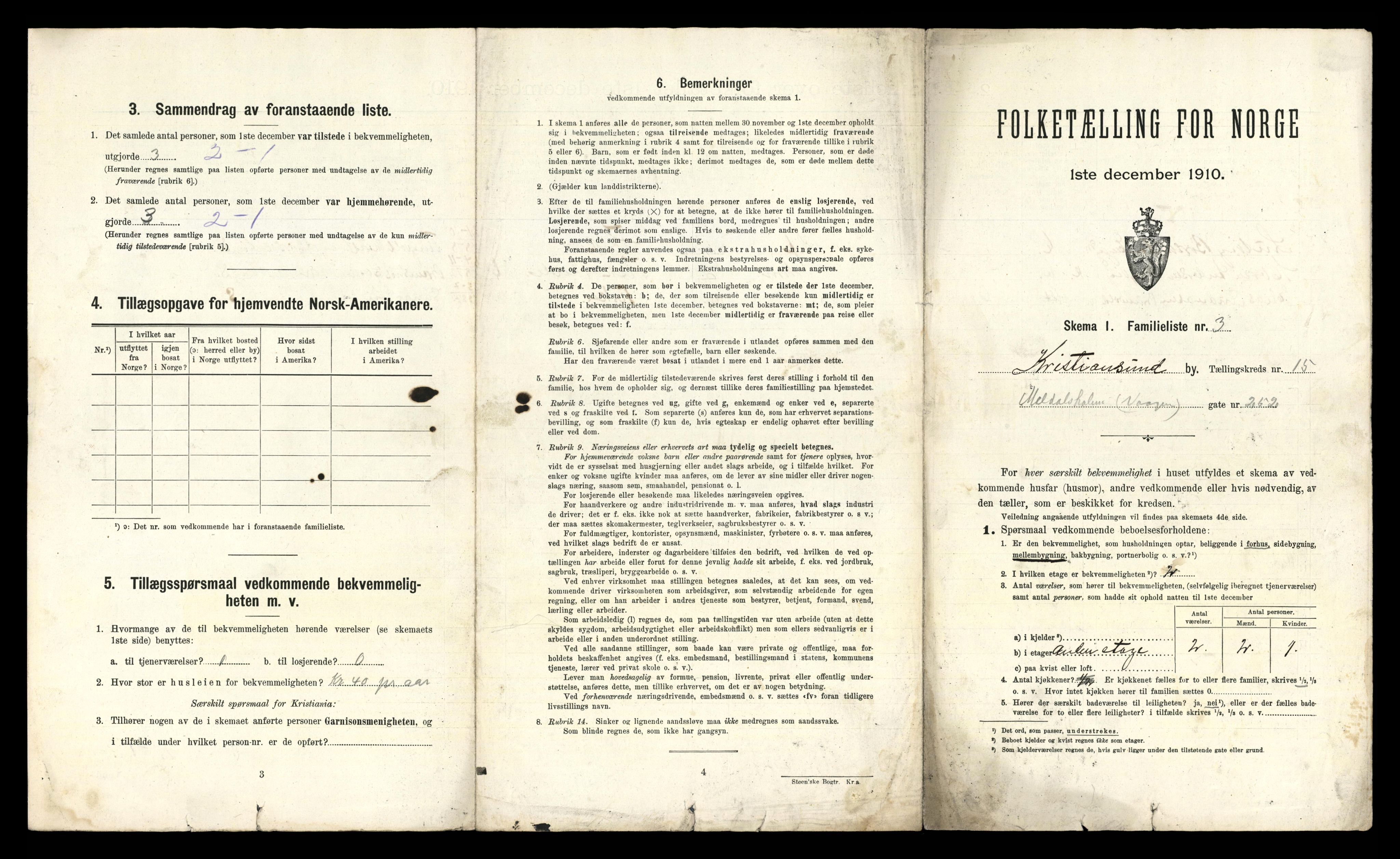 RA, 1910 census for Kristiansund, 1910, p. 4657