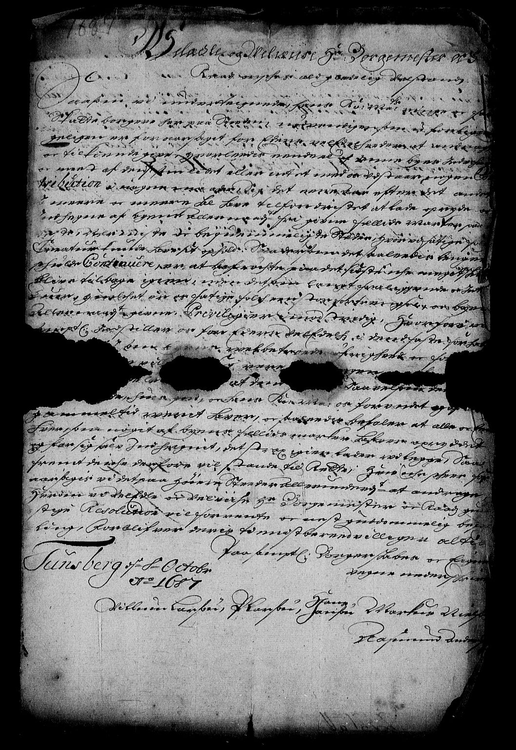 Stattholderembetet 1572-1771, RA/EA-2870/Af/L0002: Avskrifter av vedlegg til originale supplikker, nummerert i samsvar med supplikkbøkene, 1687-1689, p. 45