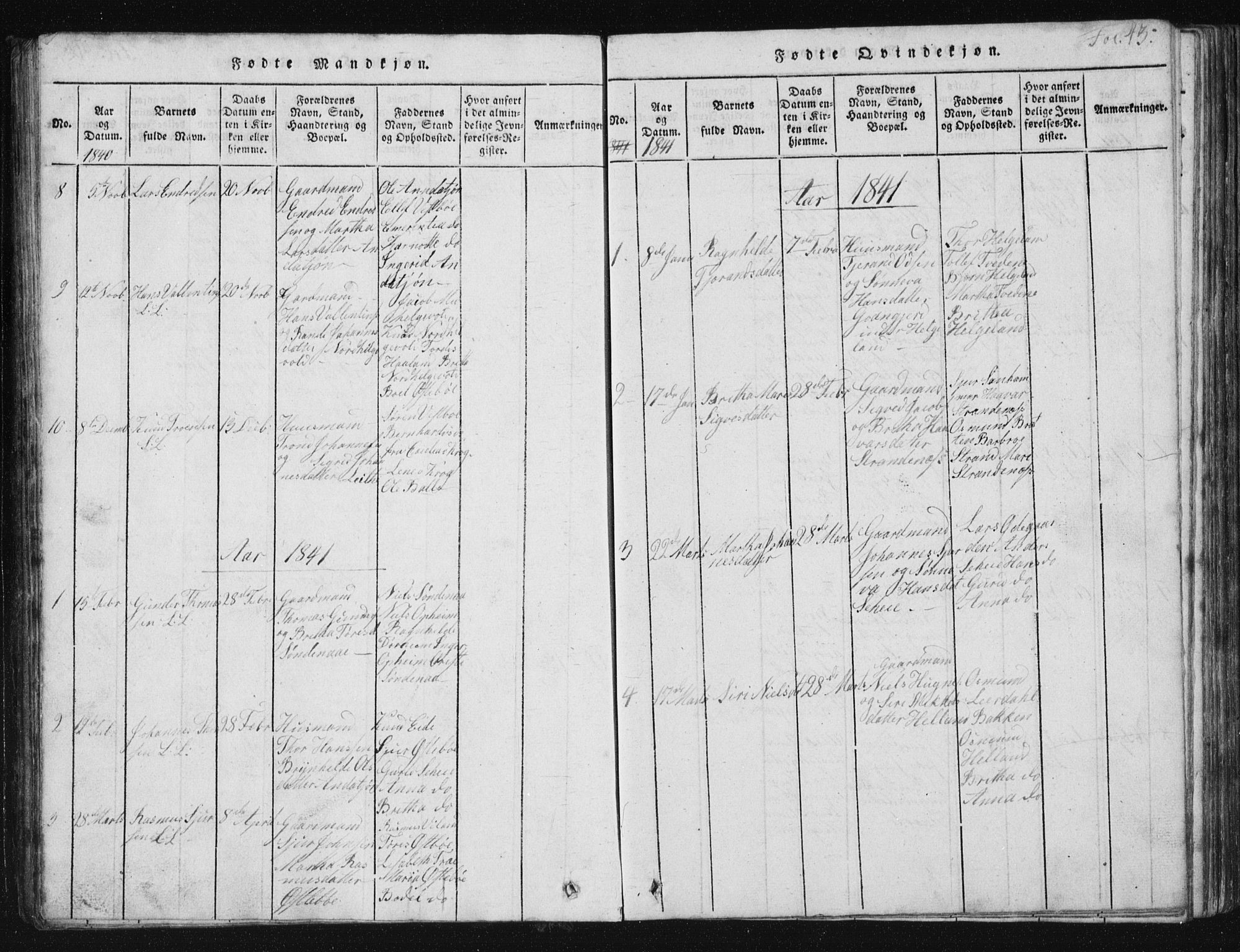Vikedal sokneprestkontor, SAST/A-101840/01/V: Parish register (copy) no. B 2, 1816-1863, p. 43