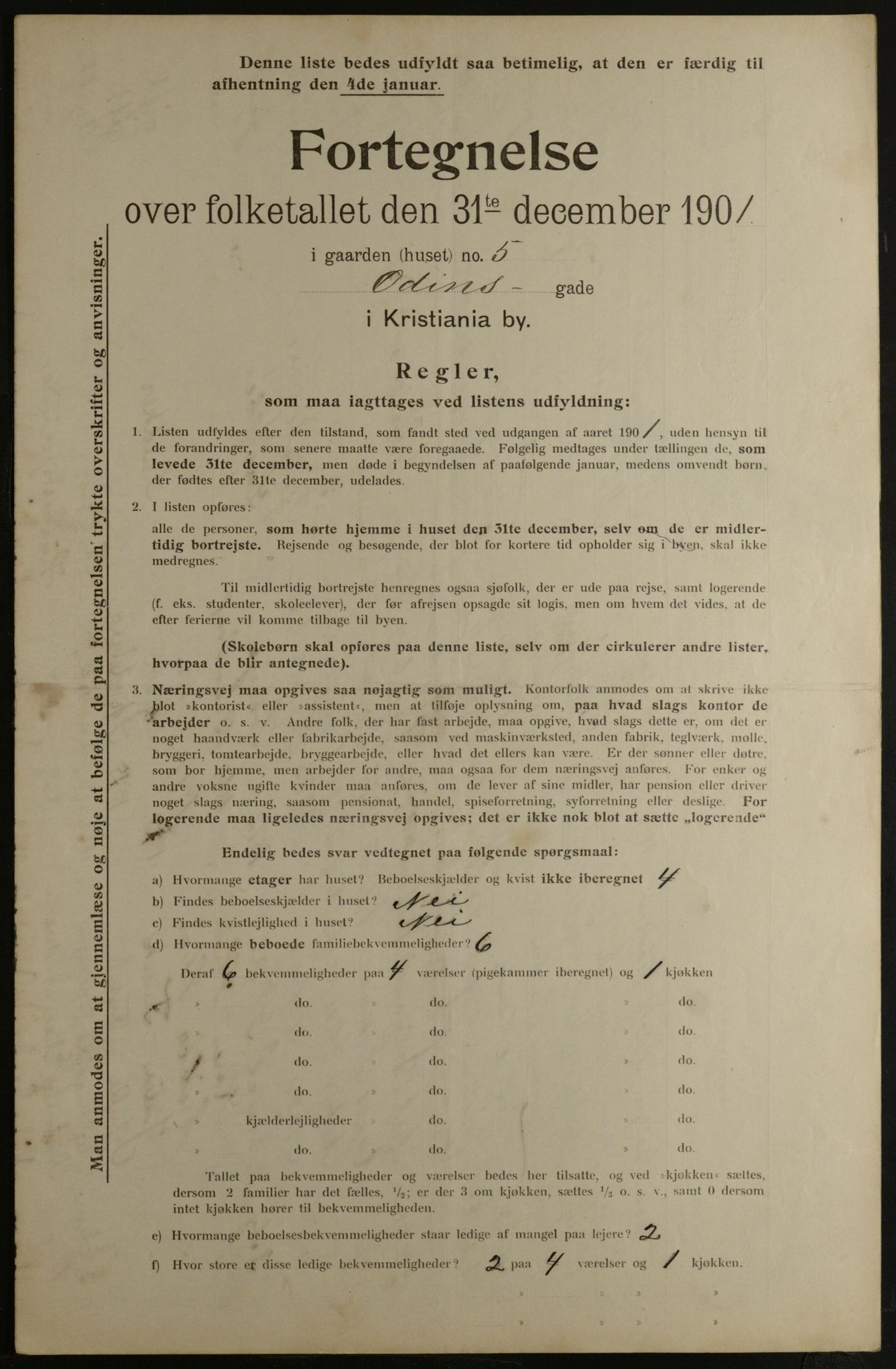 OBA, Municipal Census 1901 for Kristiania, 1901, p. 11457